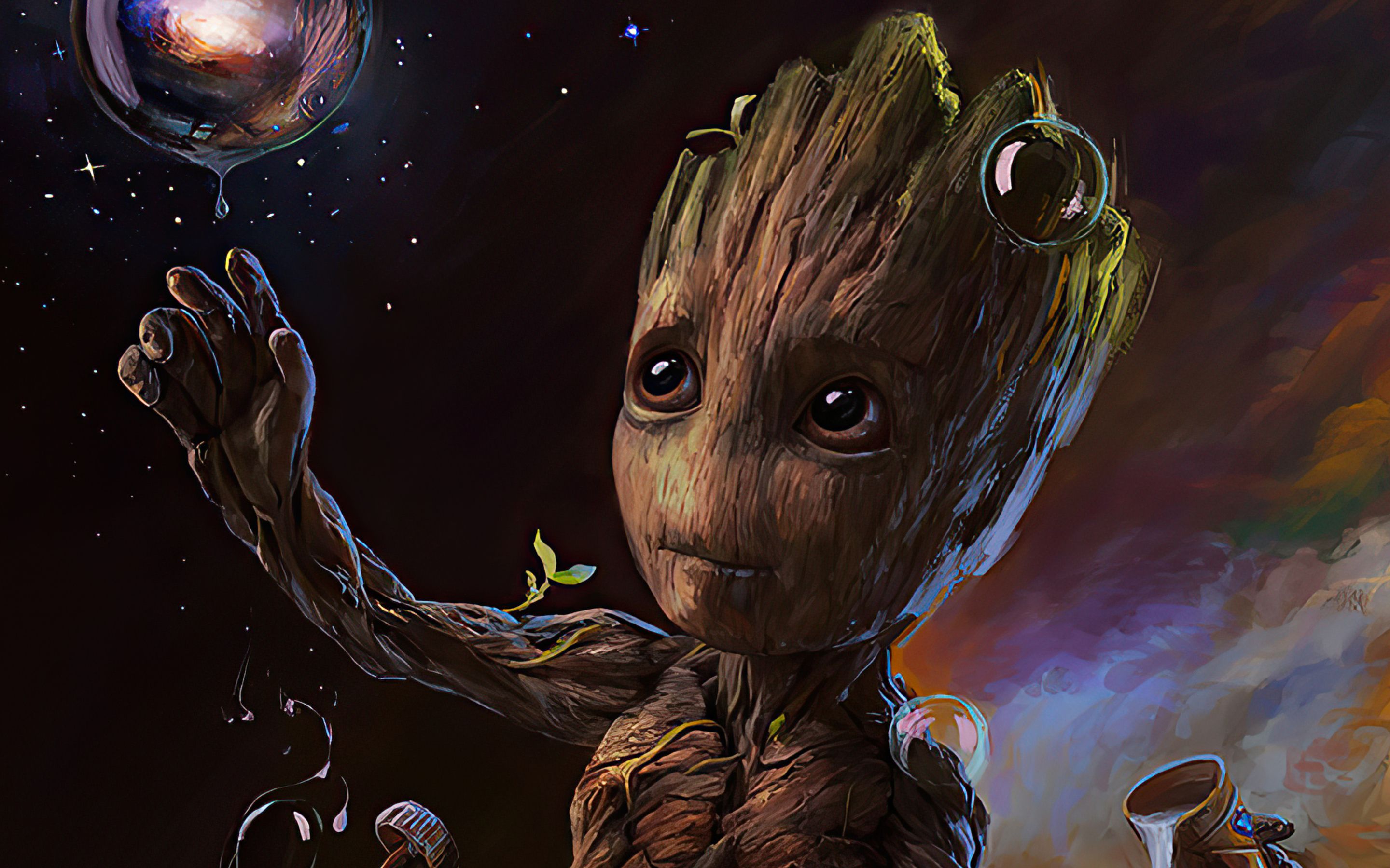 Baby Groot Minimalist Wallpapers