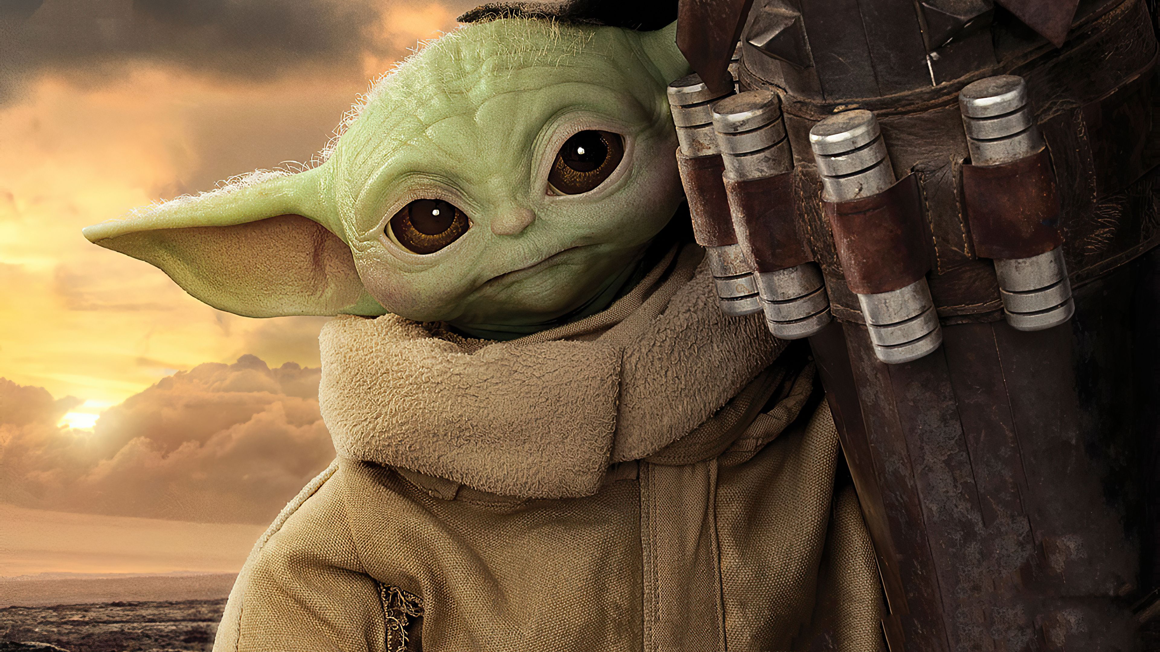 Baby Yoda And Mandalorian Fanart Wallpapers