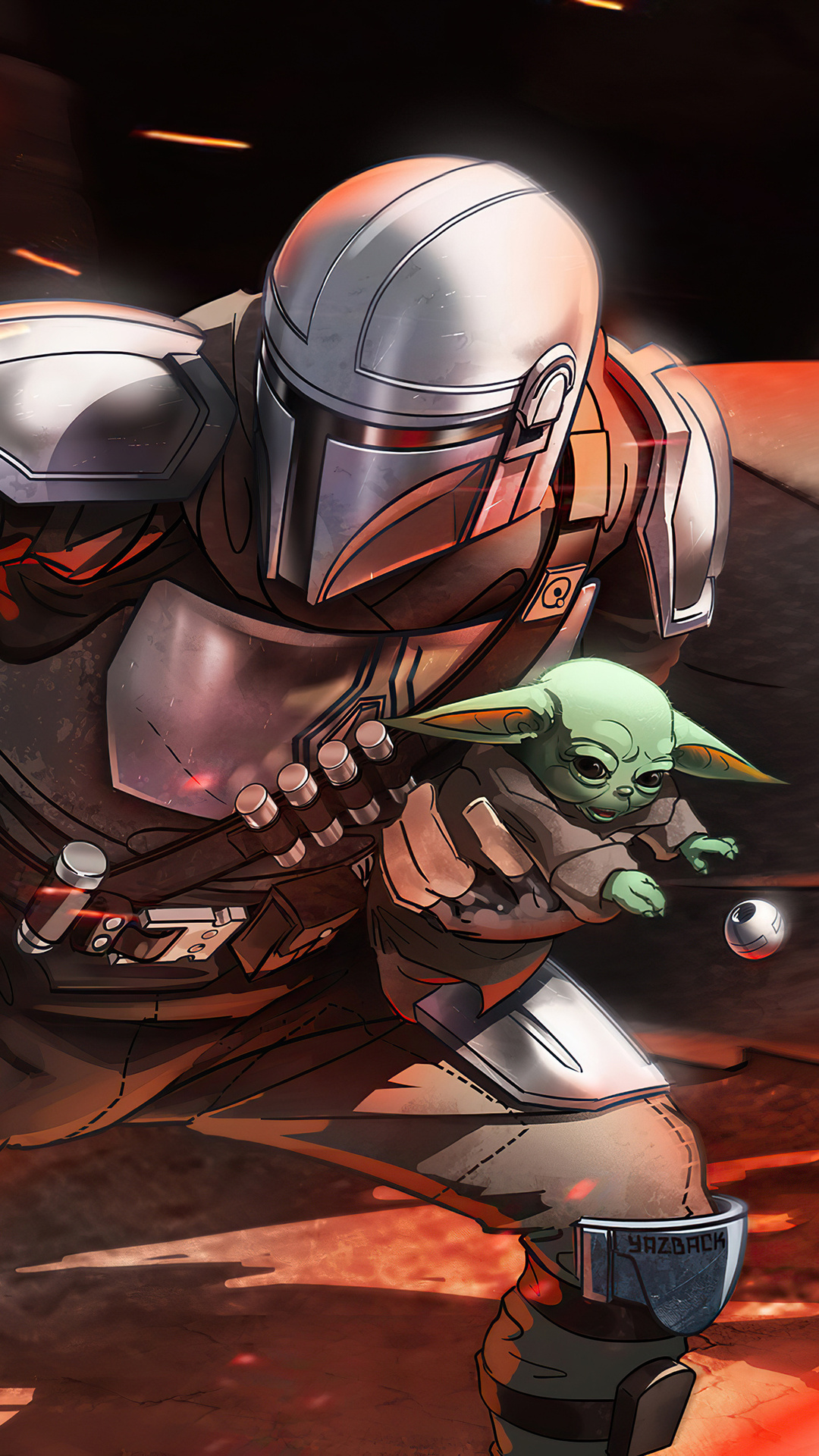 Baby Yoda And Mandalorian Fanart Wallpapers