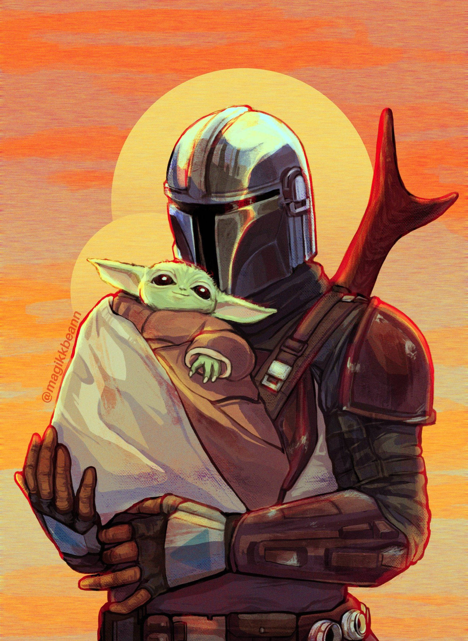 Baby Yoda And Mandalorian Wallpapers