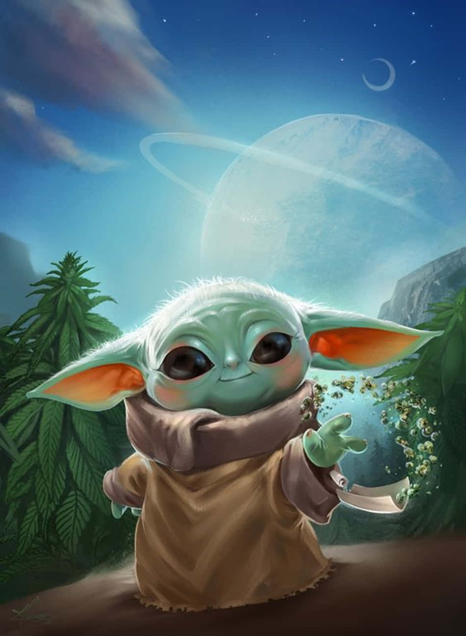 Baby Yoda Cartoon Cute Wallpapers