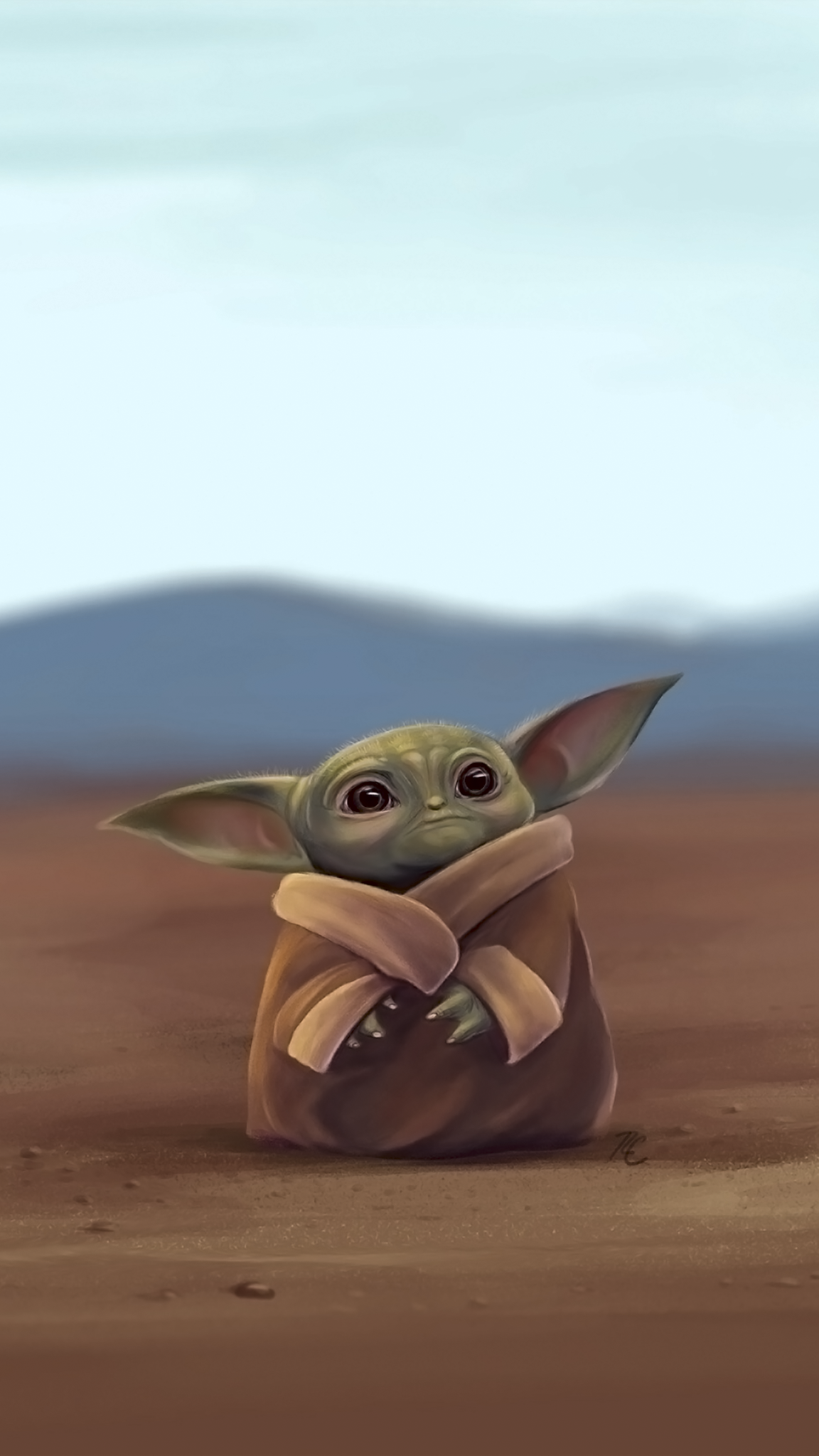 Baby Yoda Cartoon Cute Wallpapers