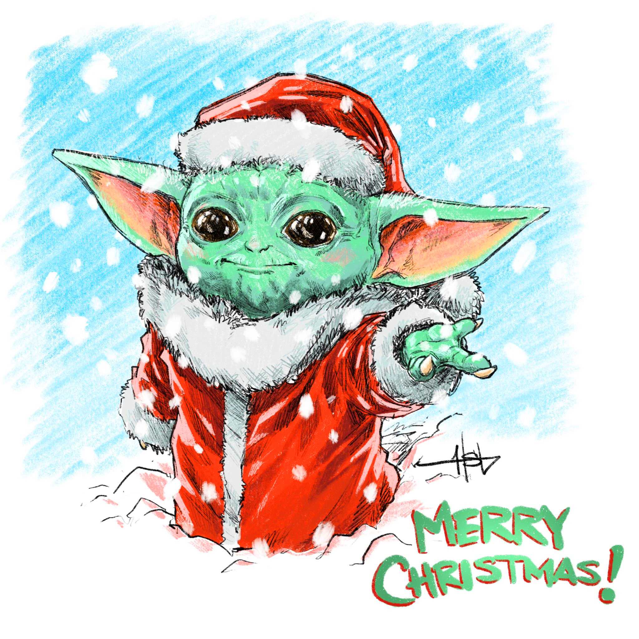 Baby Yoda Christmas Wallpapers