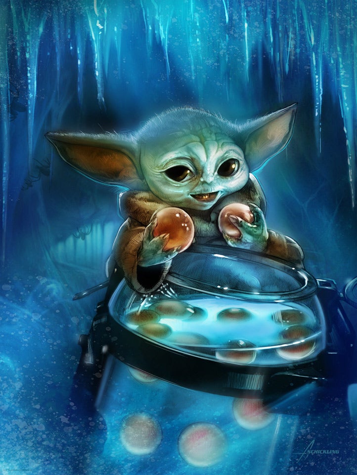 Baby Yoda Grogu Star Wars Art Wallpapers