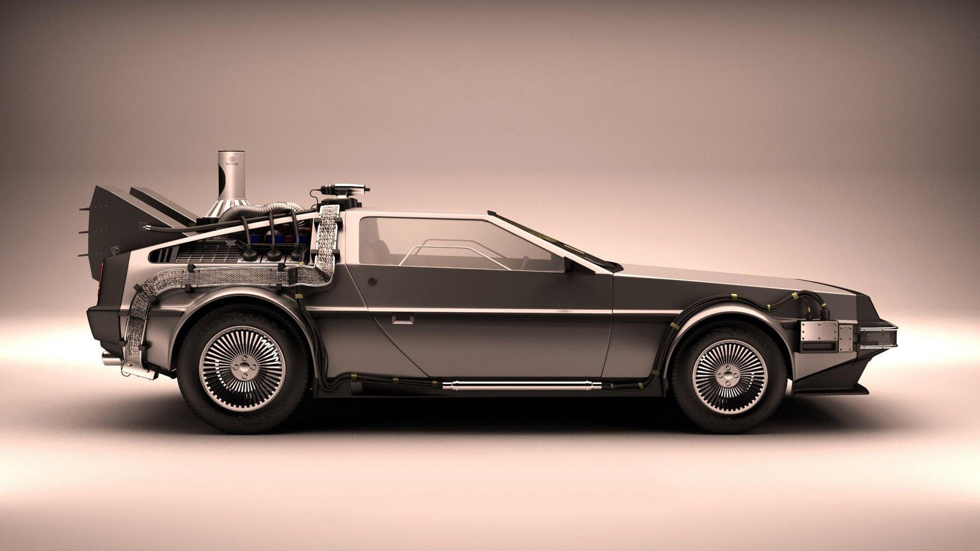 Back To The Future Delorean Car Illustration Wallpapers