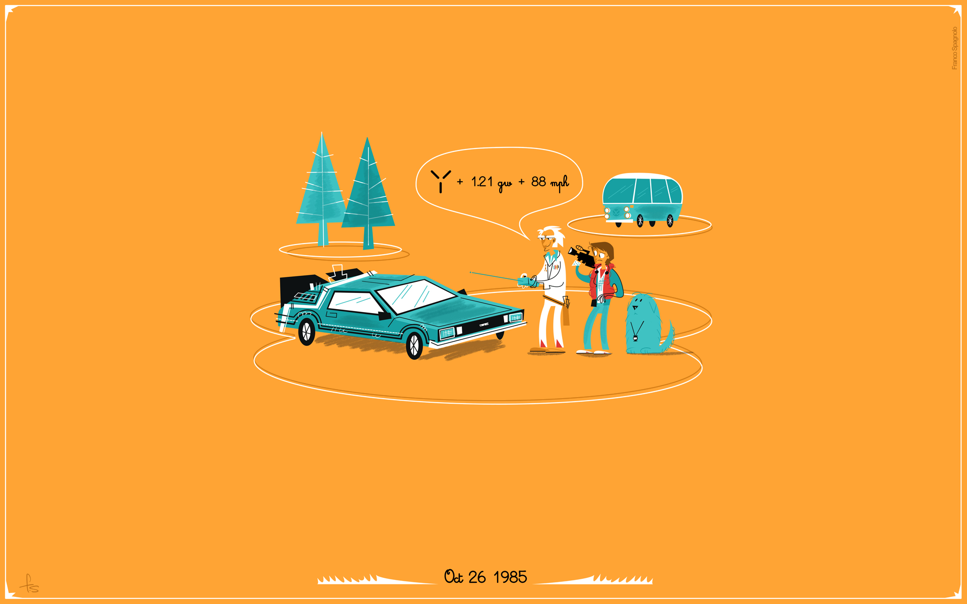 Back To The Future Delorean Car Illustration Wallpapers