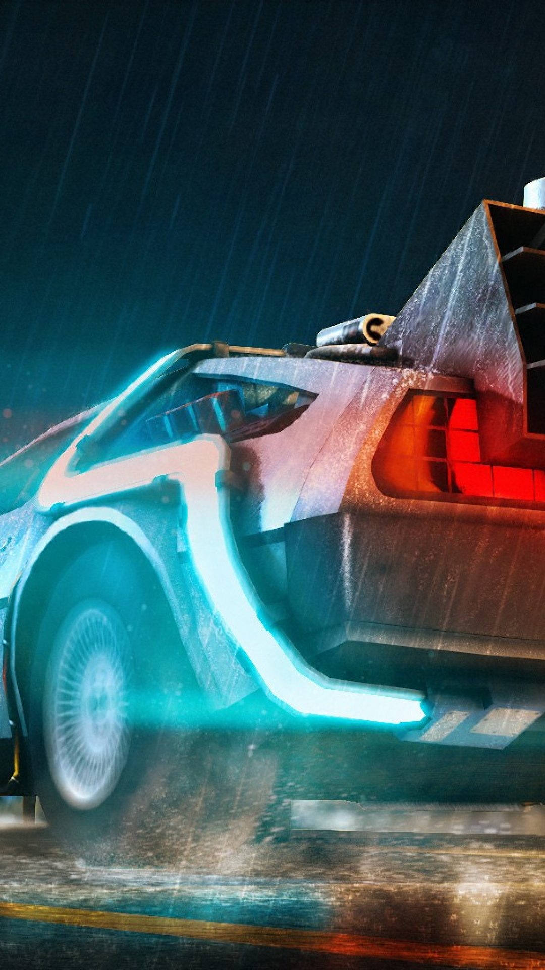 Back To The Future Delorean Car Illustration Wallpapers