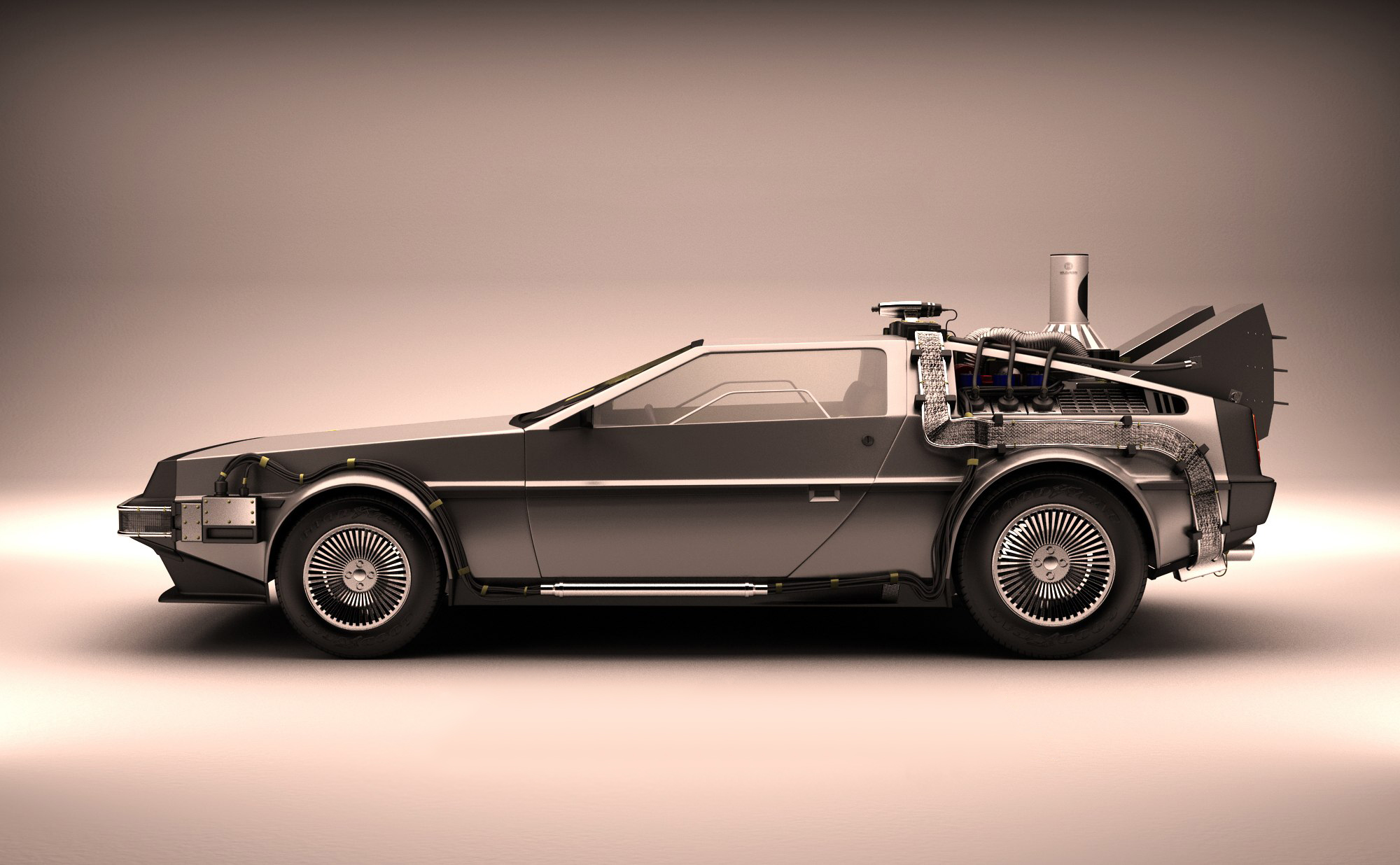 Back To The Future Delorean Car Illustration Wallpapers