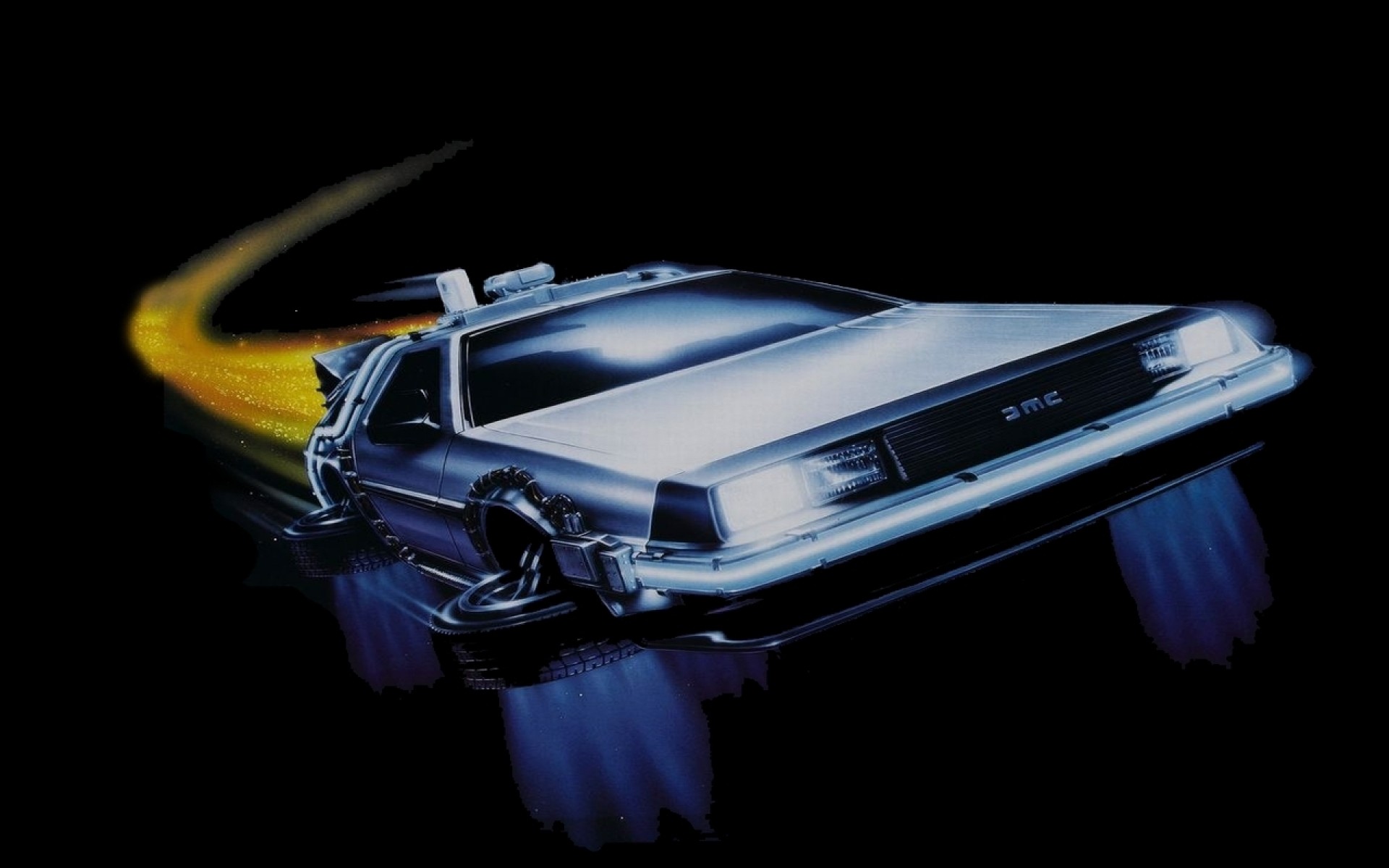 Back To The Future Delorean Car Illustration Wallpapers