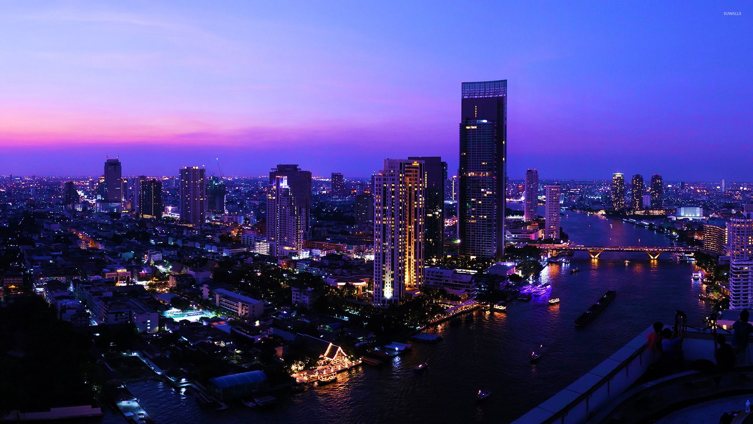 Bangkok Skyscraper In Night Wallpapers