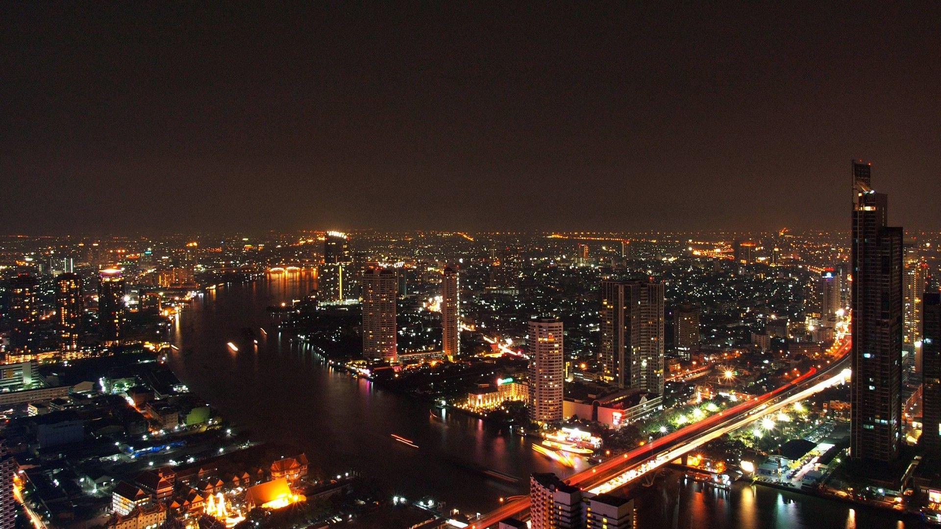 Bangkok Skyscraper In Night Wallpapers