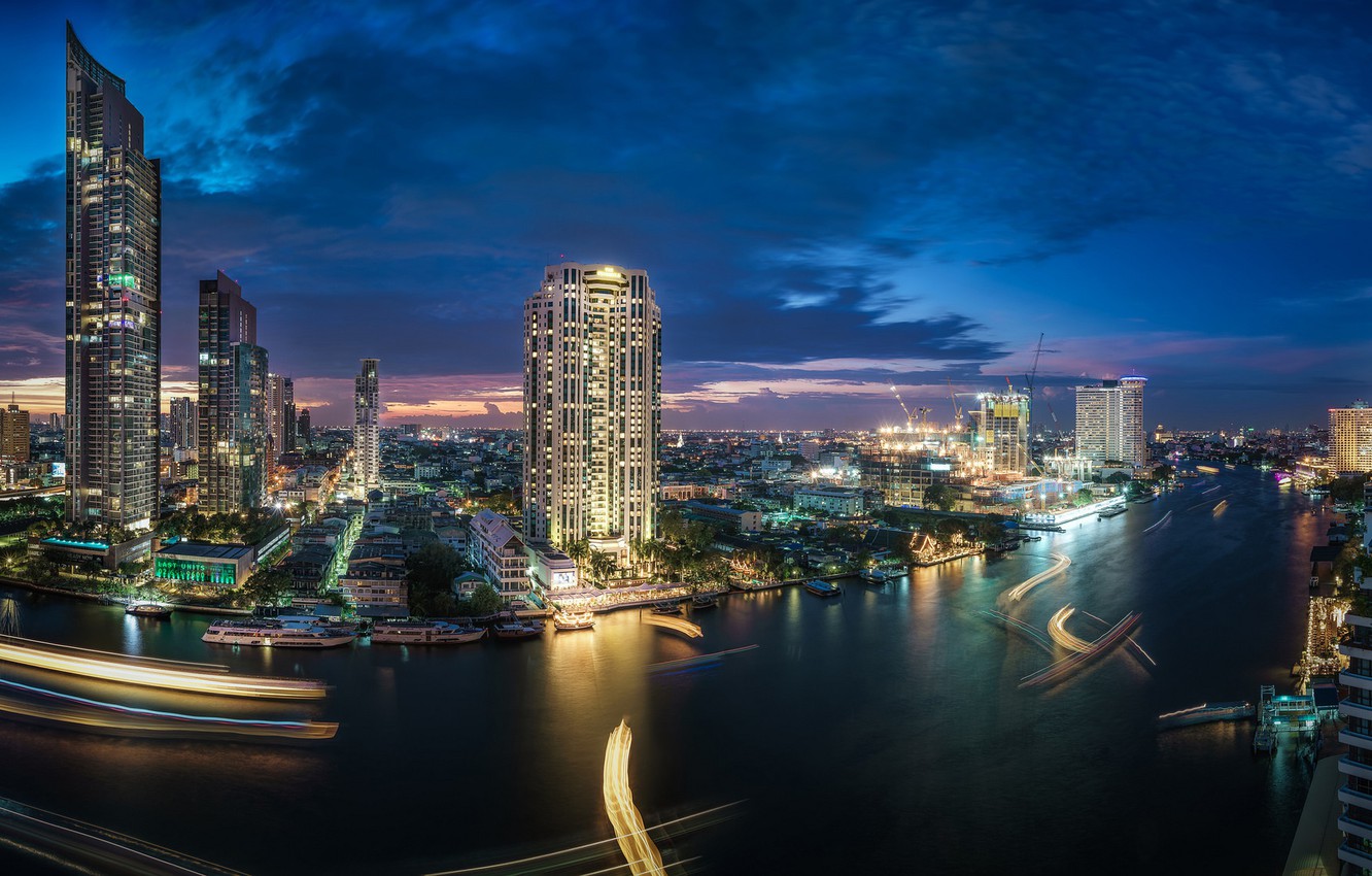 Bangkok Skyscraper In Night Wallpapers