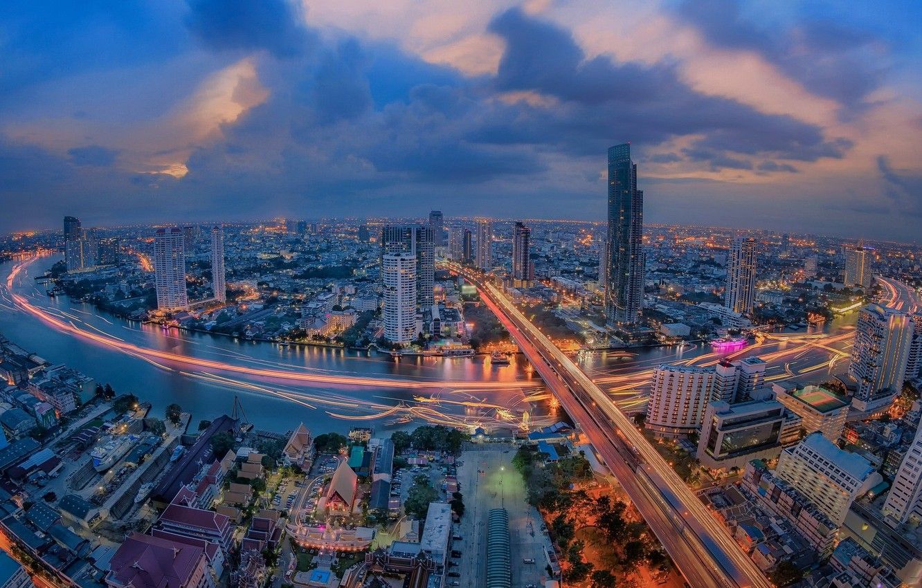 Bangkok Skyscraper In Night Wallpapers