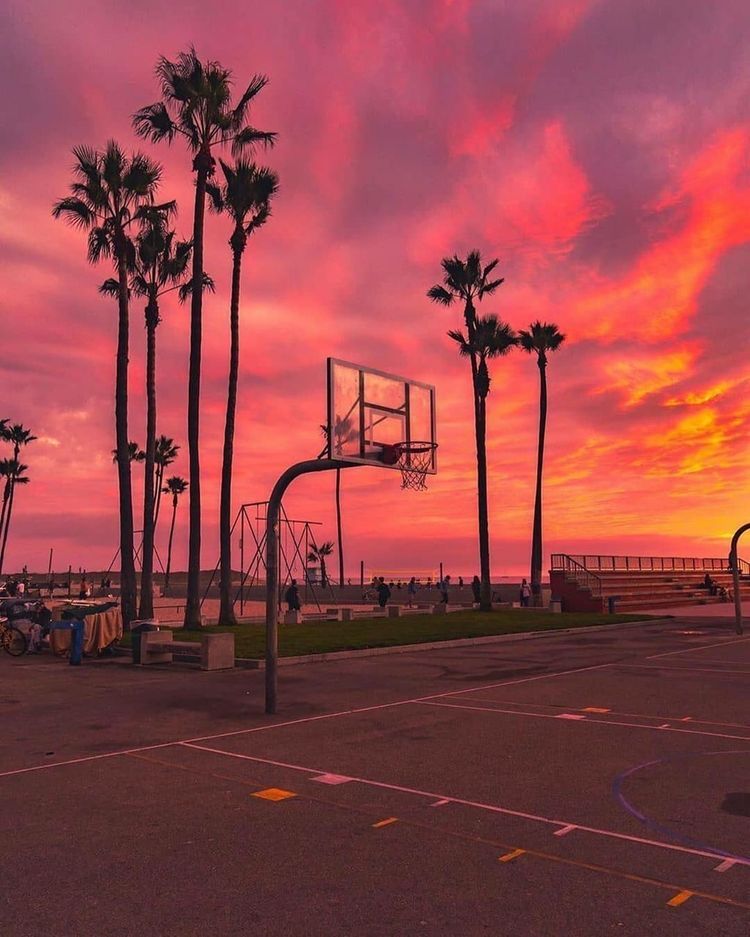 Basketball Court Sunset Wallpapers