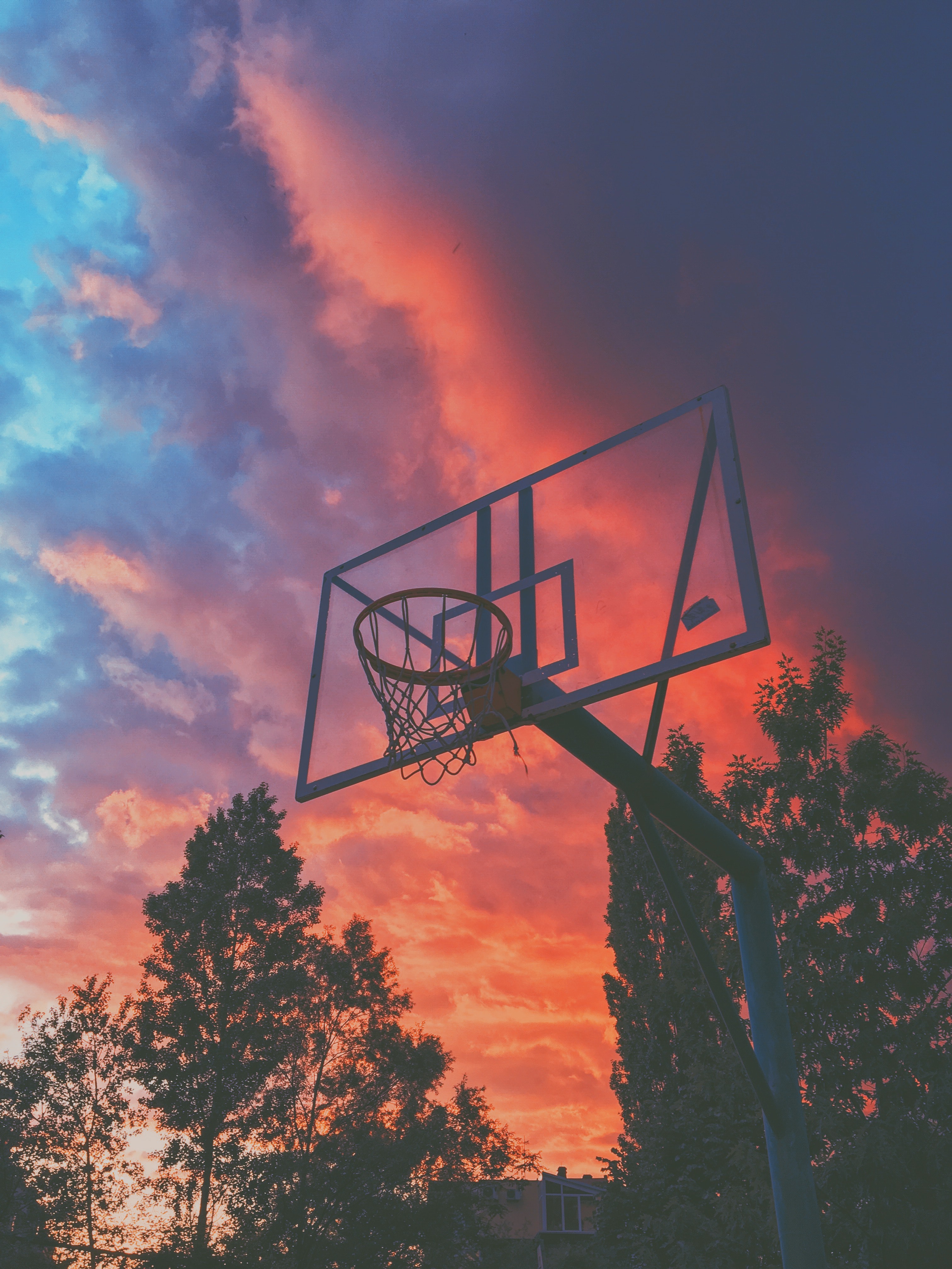 Basketball Court Sunset Wallpapers