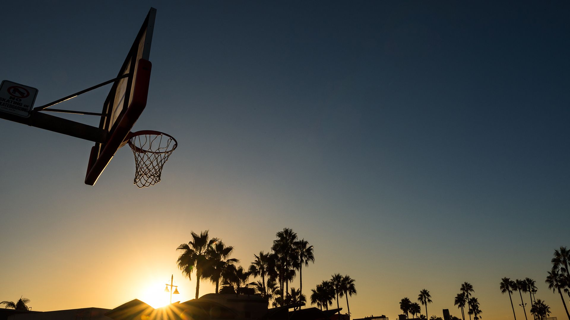 Basketball Court Sunset Wallpapers