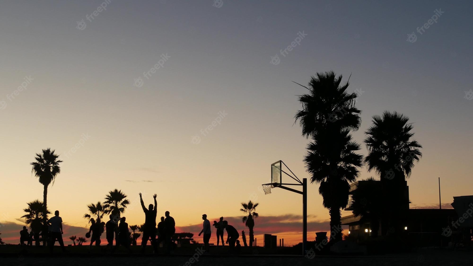 Basketball Court Sunset Wallpapers