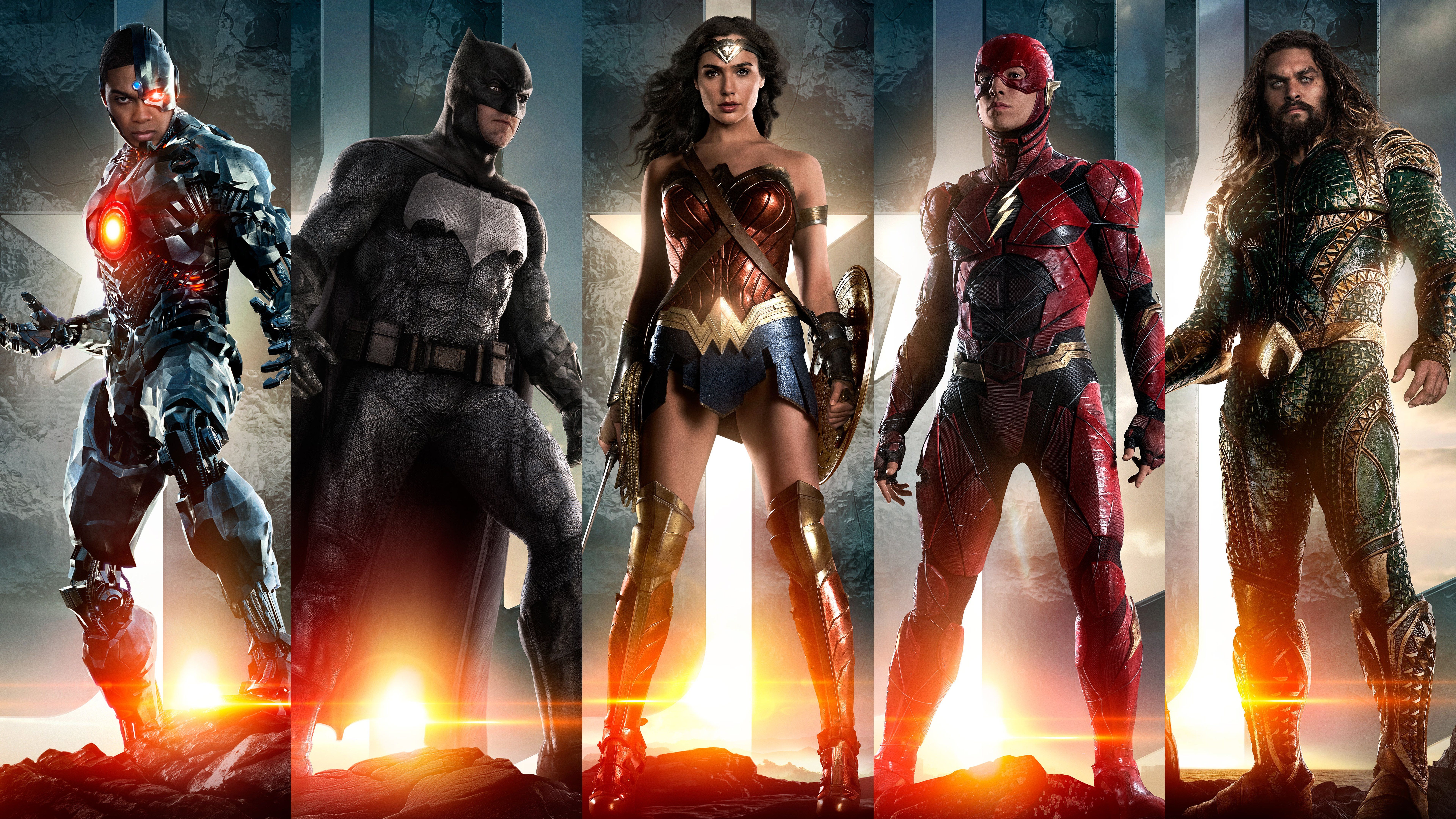 Batman Flash Cyborg And Woman Woman In Justice League Wallpapers