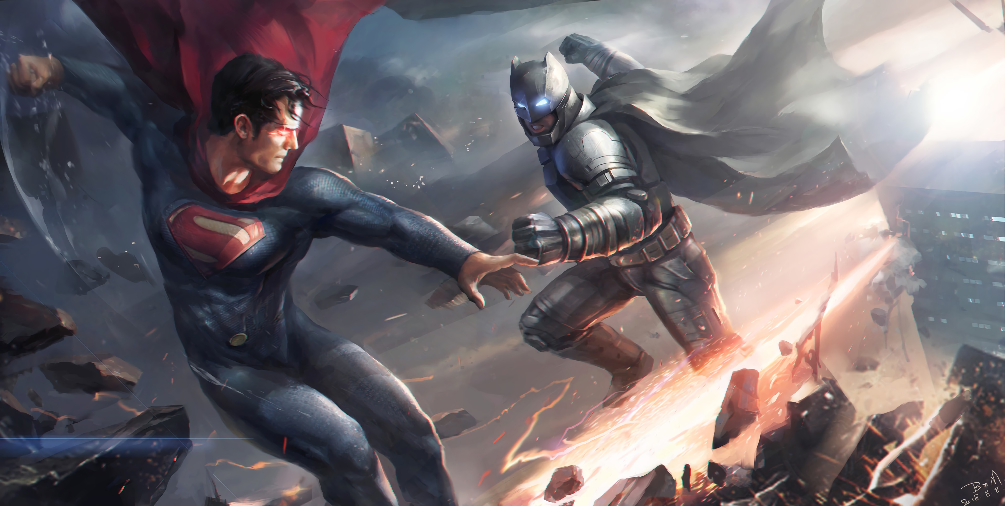 Batman On Batcyle Vs Superman Wallpapers