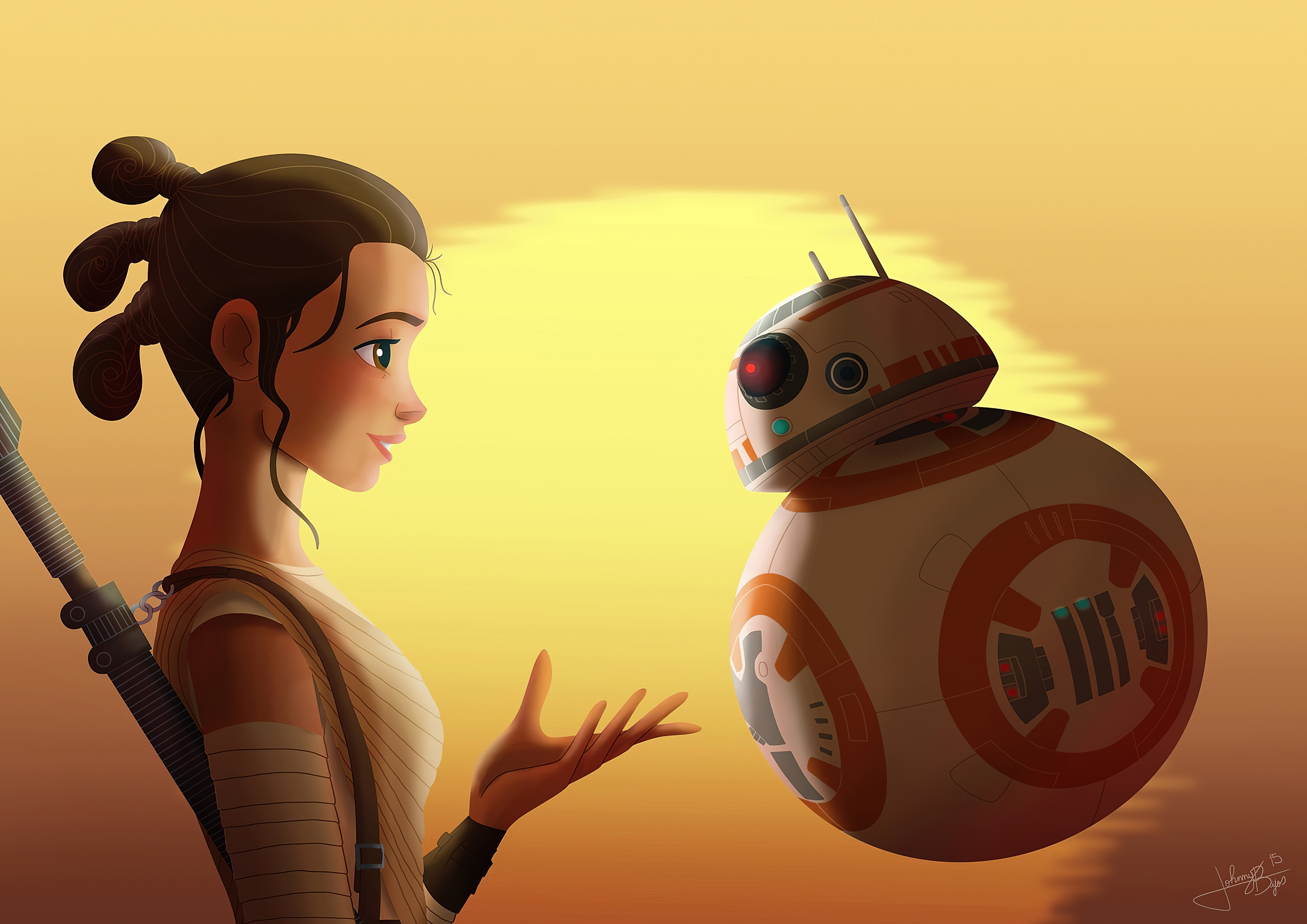 Bb8 And Rey Star Wars Artwork Wallpapers