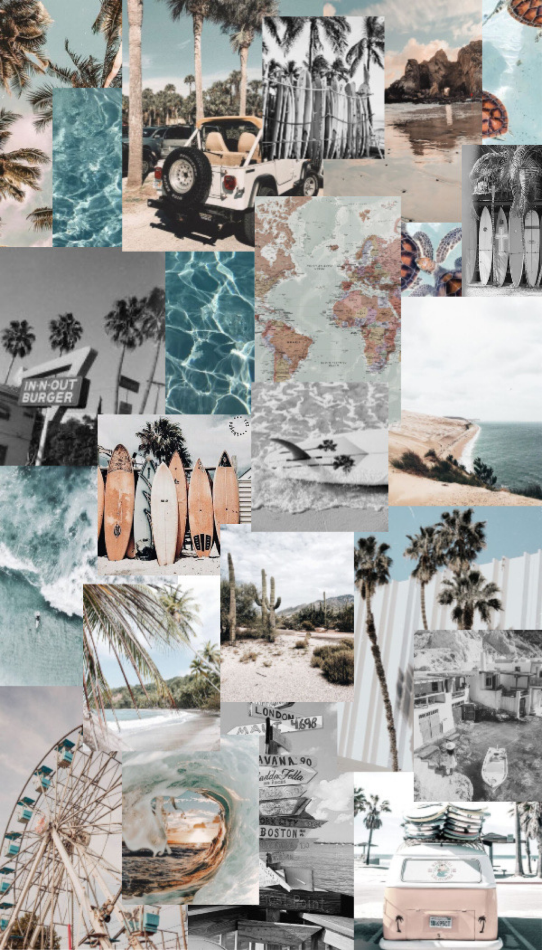 Beach Aesthetic Collage Wallpapers