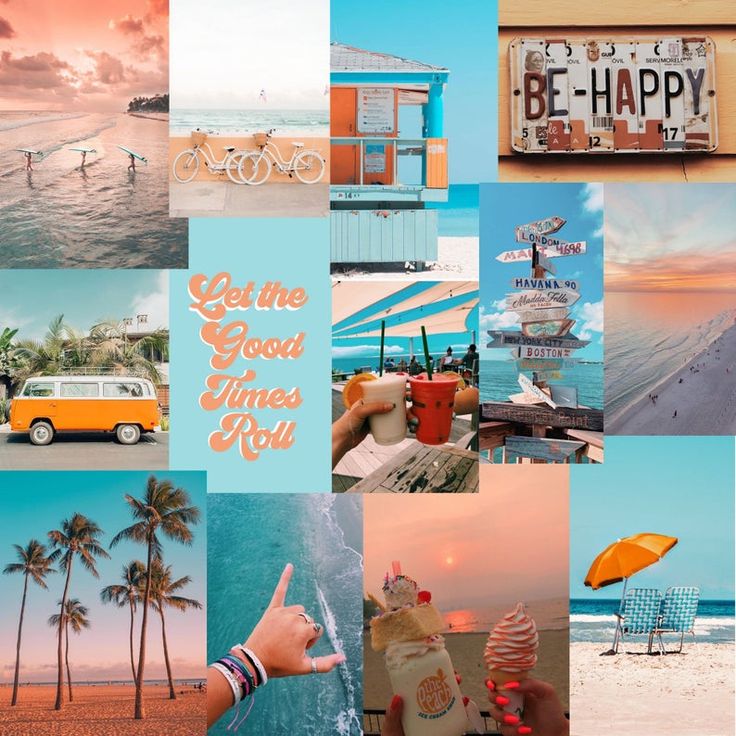 Beach Aesthetic Collage Wallpapers