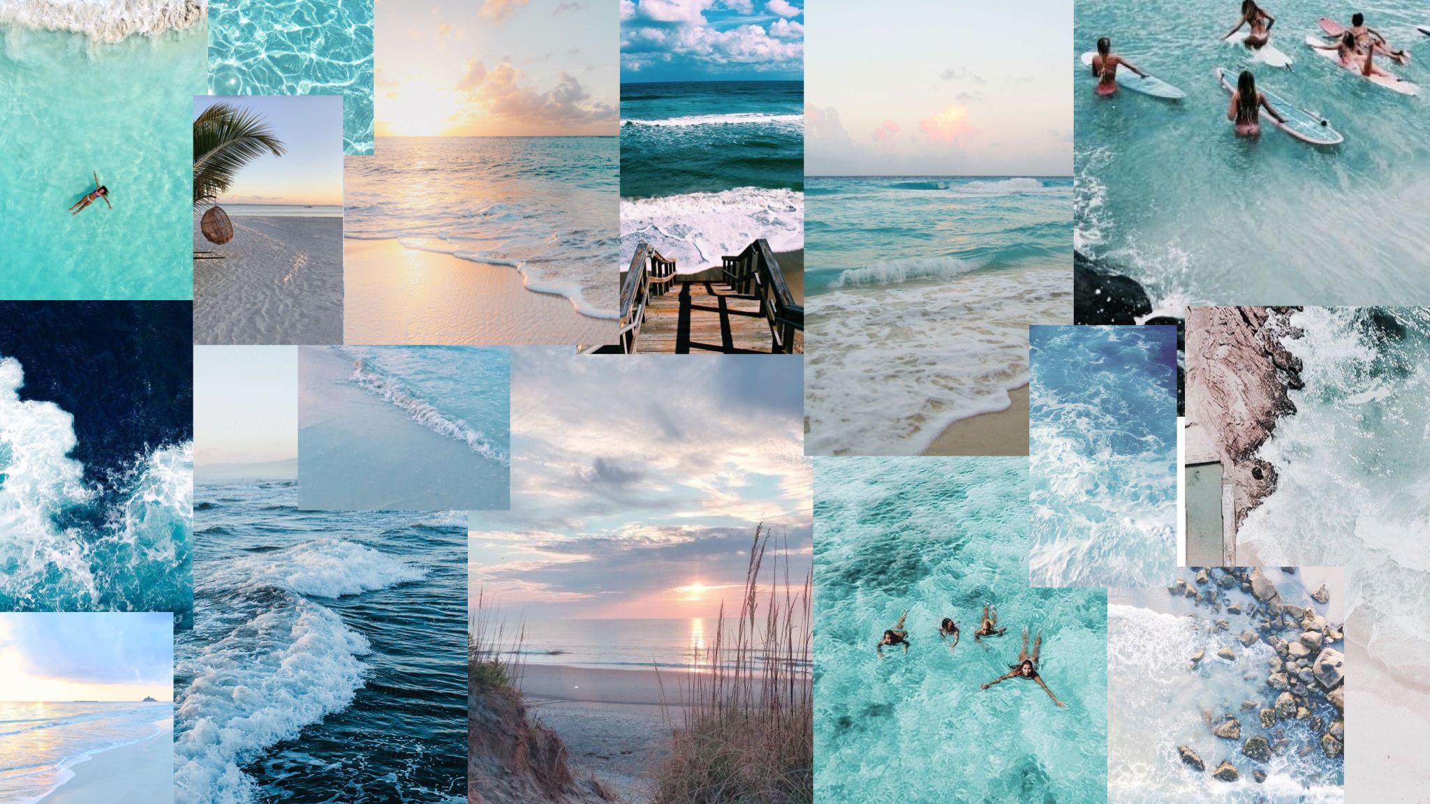 Beach Aesthetic Collage Wallpapers