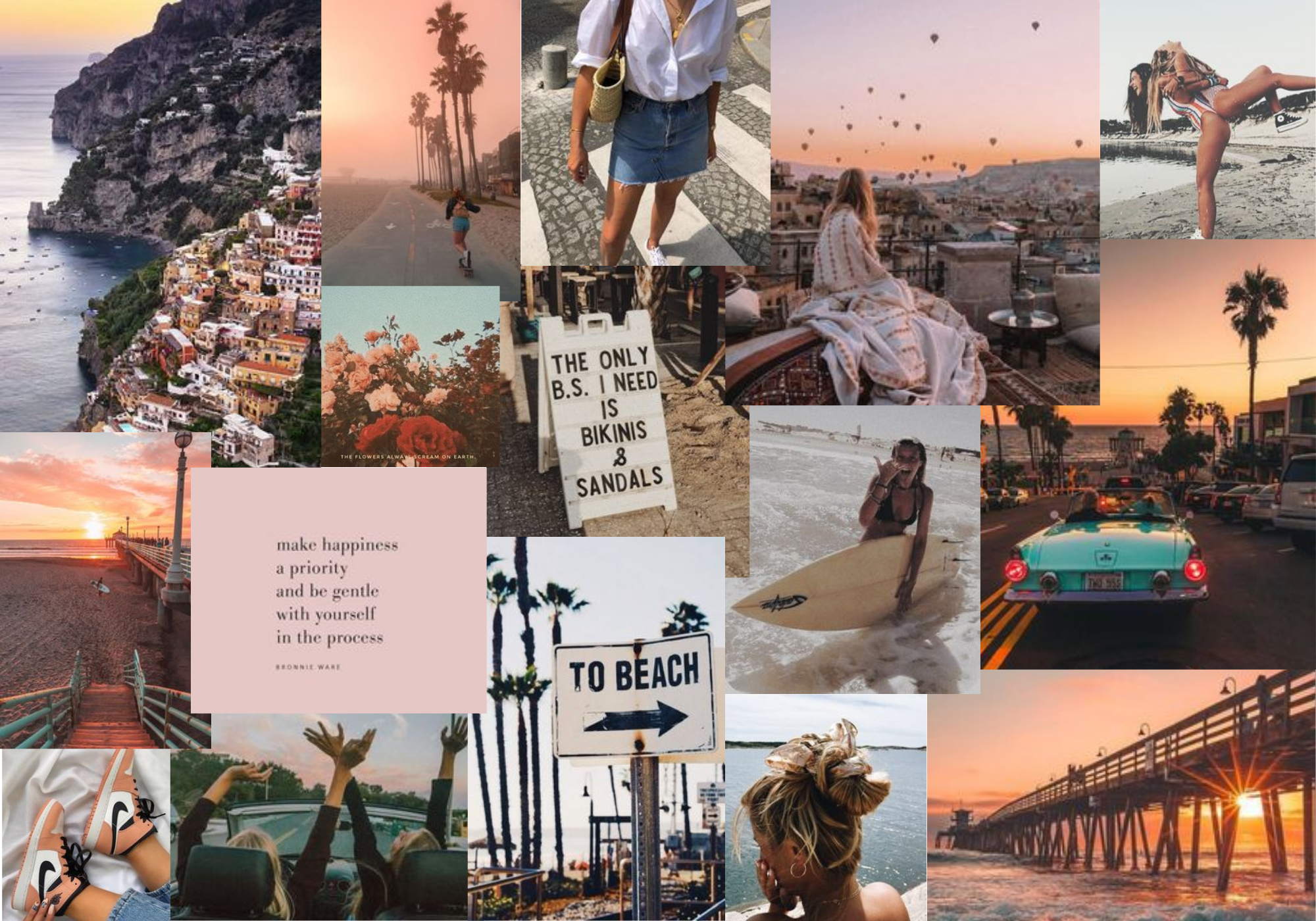 Beach Aesthetic Collage Wallpapers