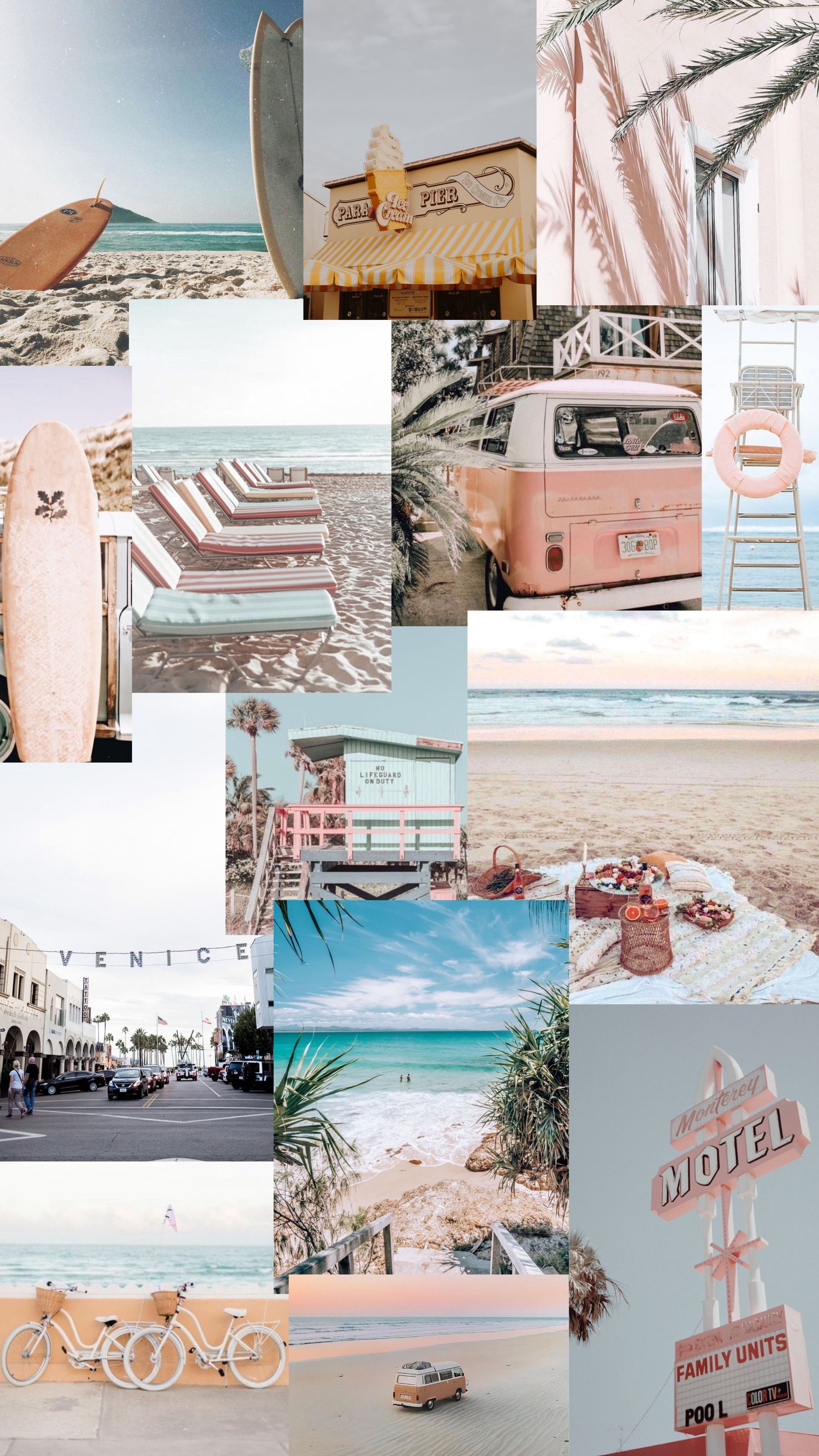 Beach Aesthetic Collage Wallpapers