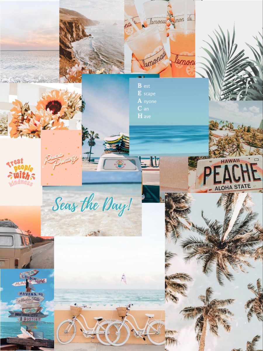 Beach Aesthetic Collage Wallpapers