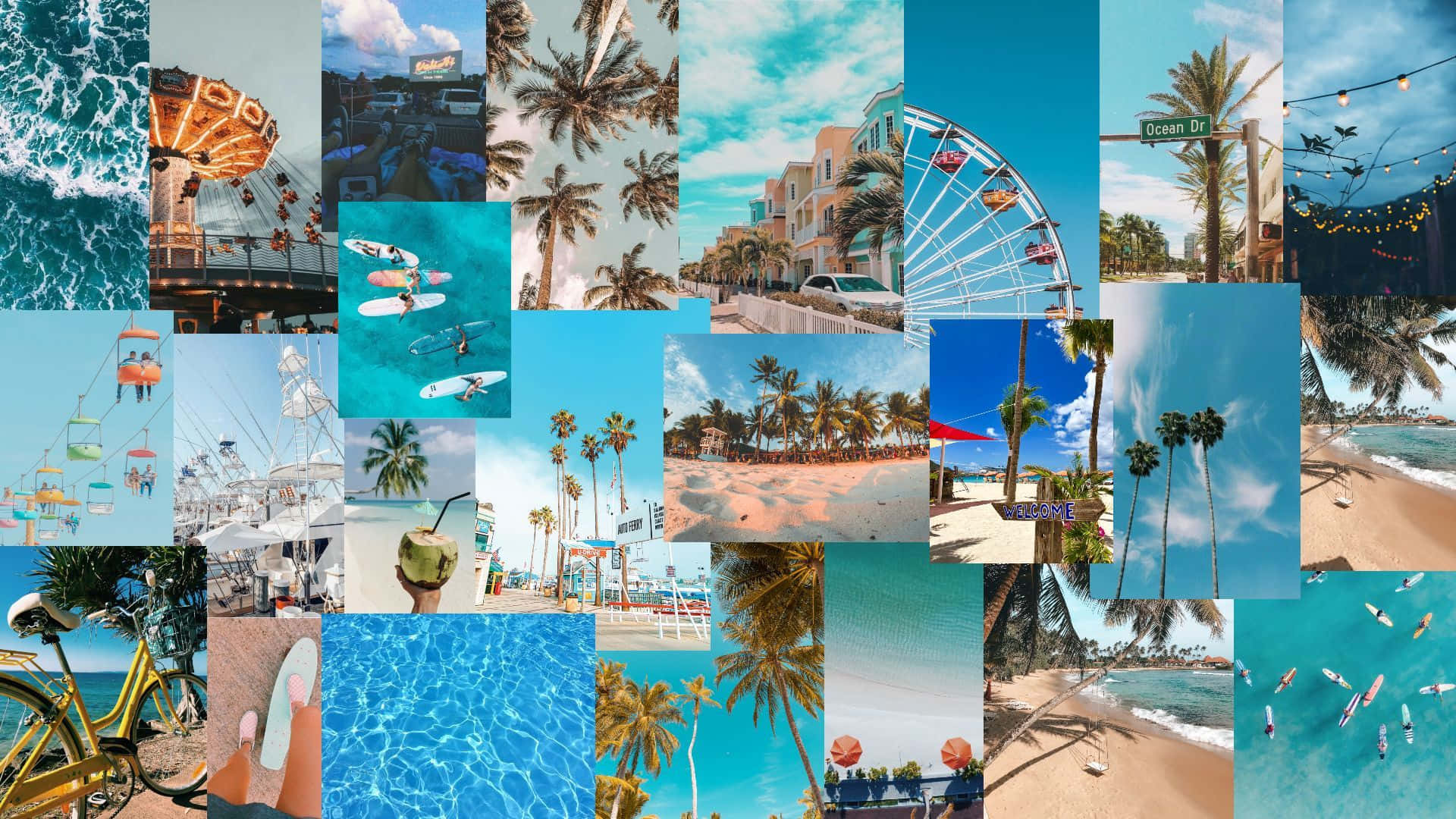 Beach Aesthetic Collage Wallpapers