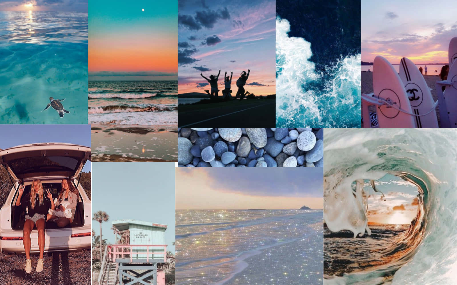 Beach Aesthetic Collage Wallpapers