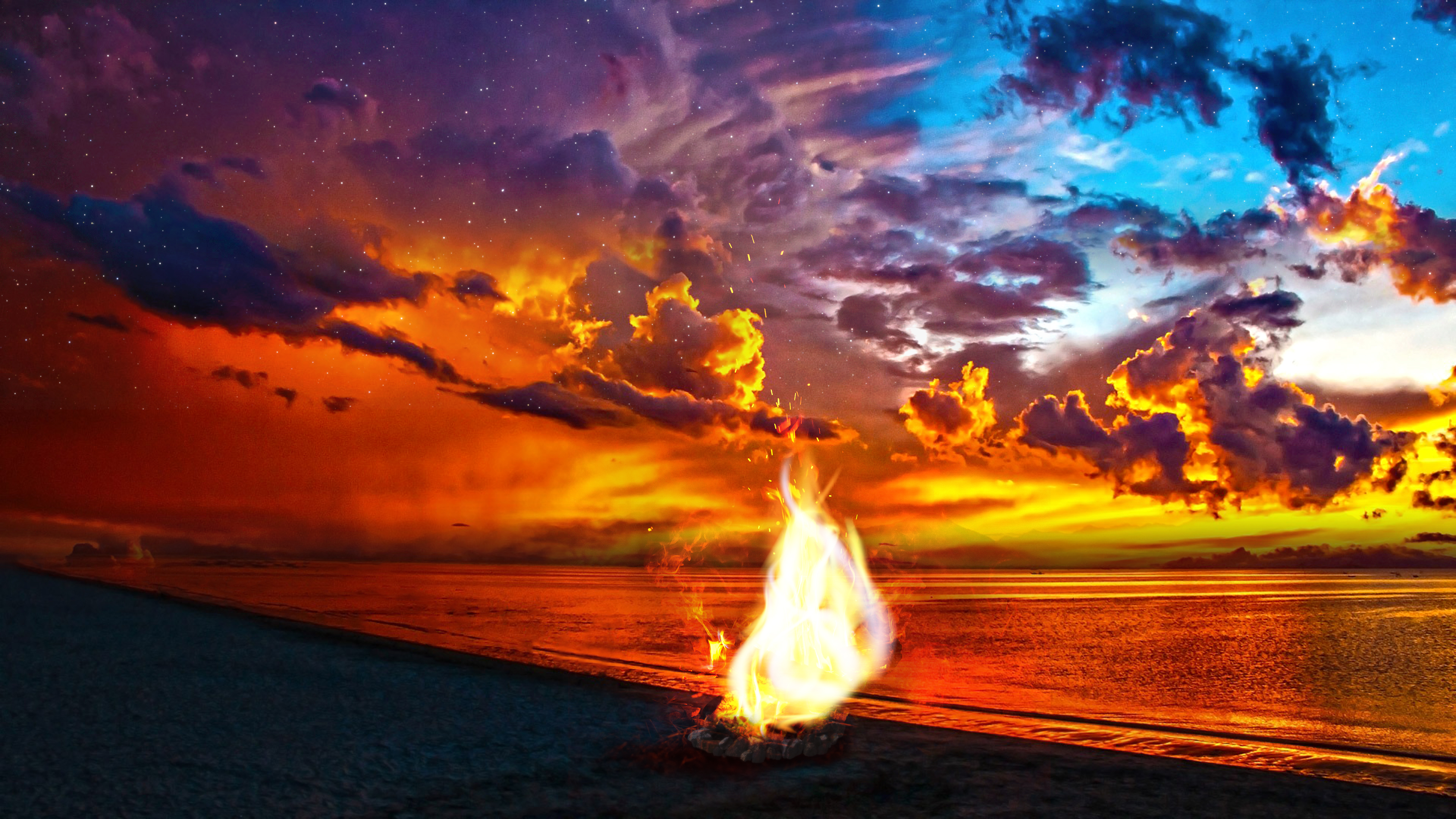 Beach Bonfire Wallpapers