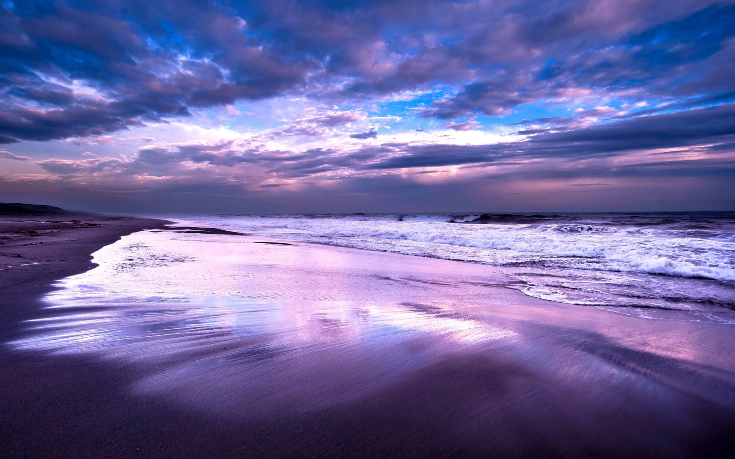 Beach Cloud Earth Horizon Ocean Purple Sea Wallpapers