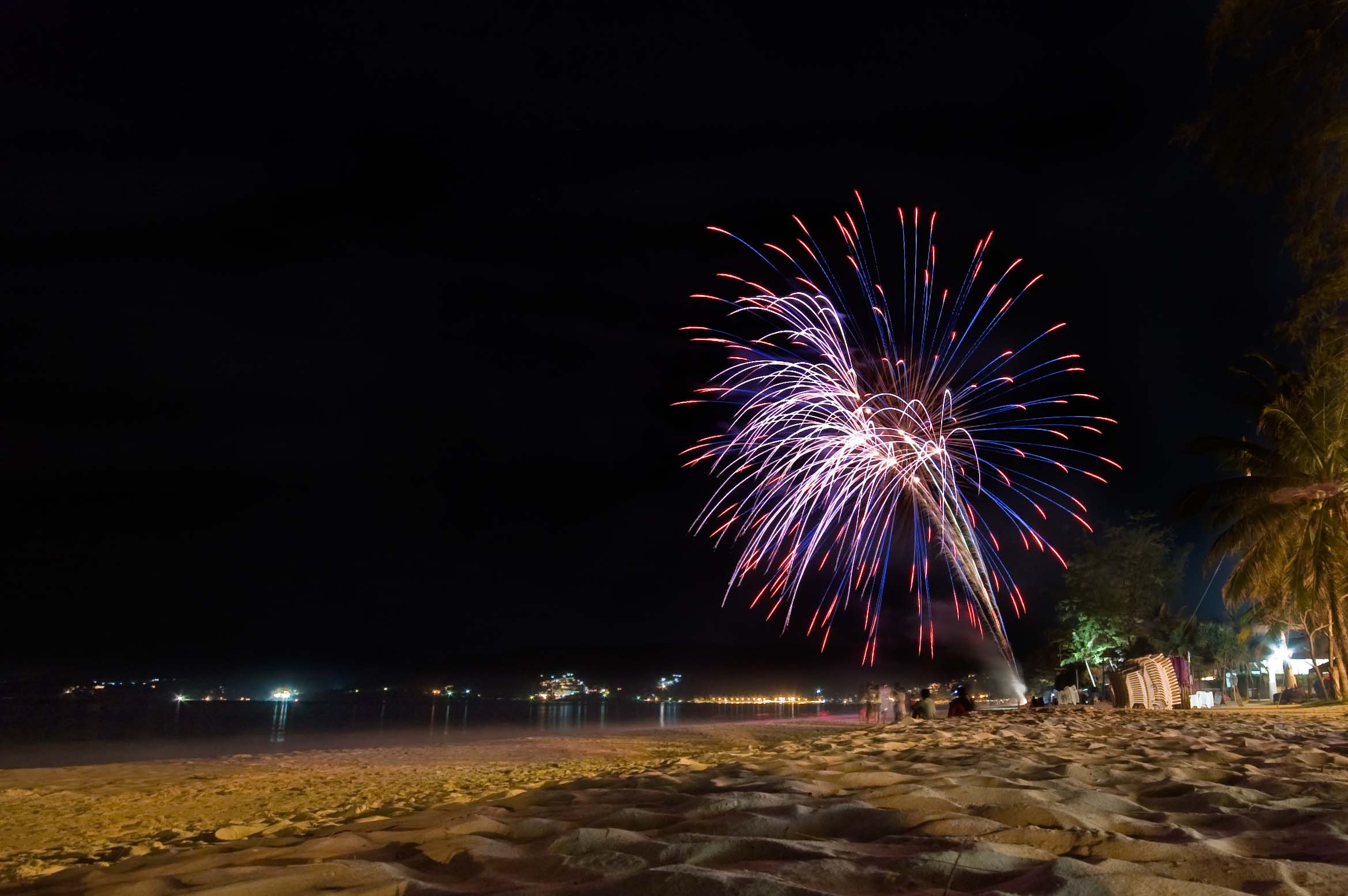 Beach Fireworks Wallpapers