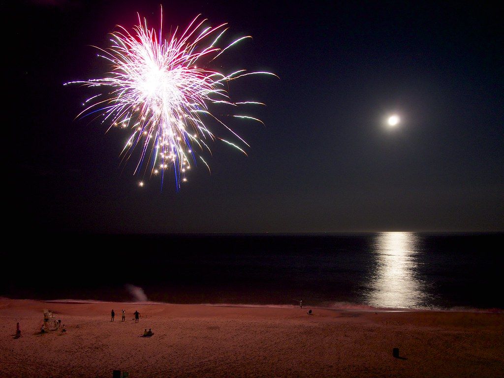 Beach Fireworks Wallpapers