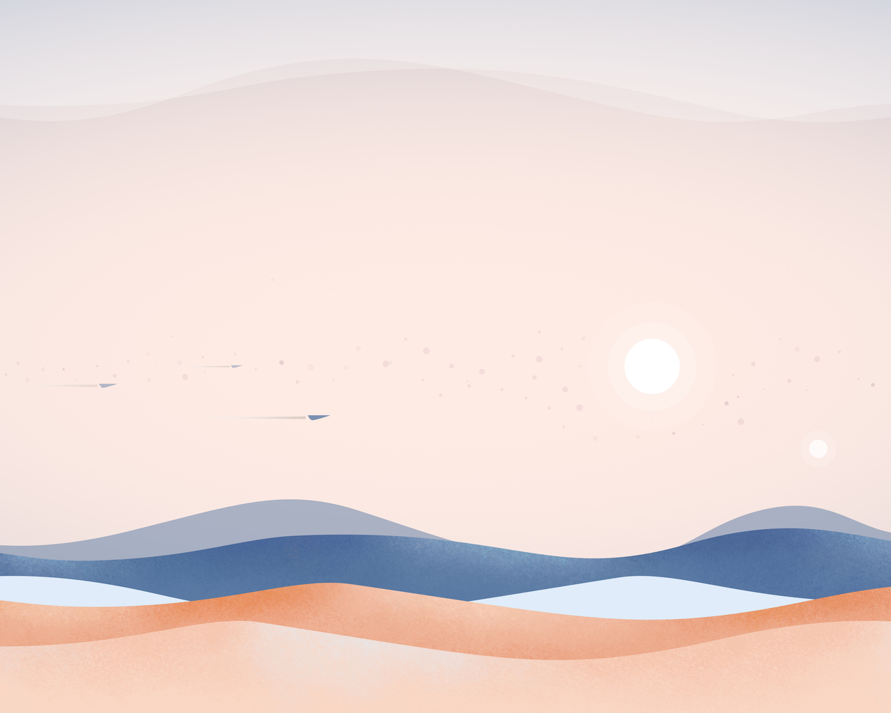 Beach Minimalist Digital Art 5K Wallpapers