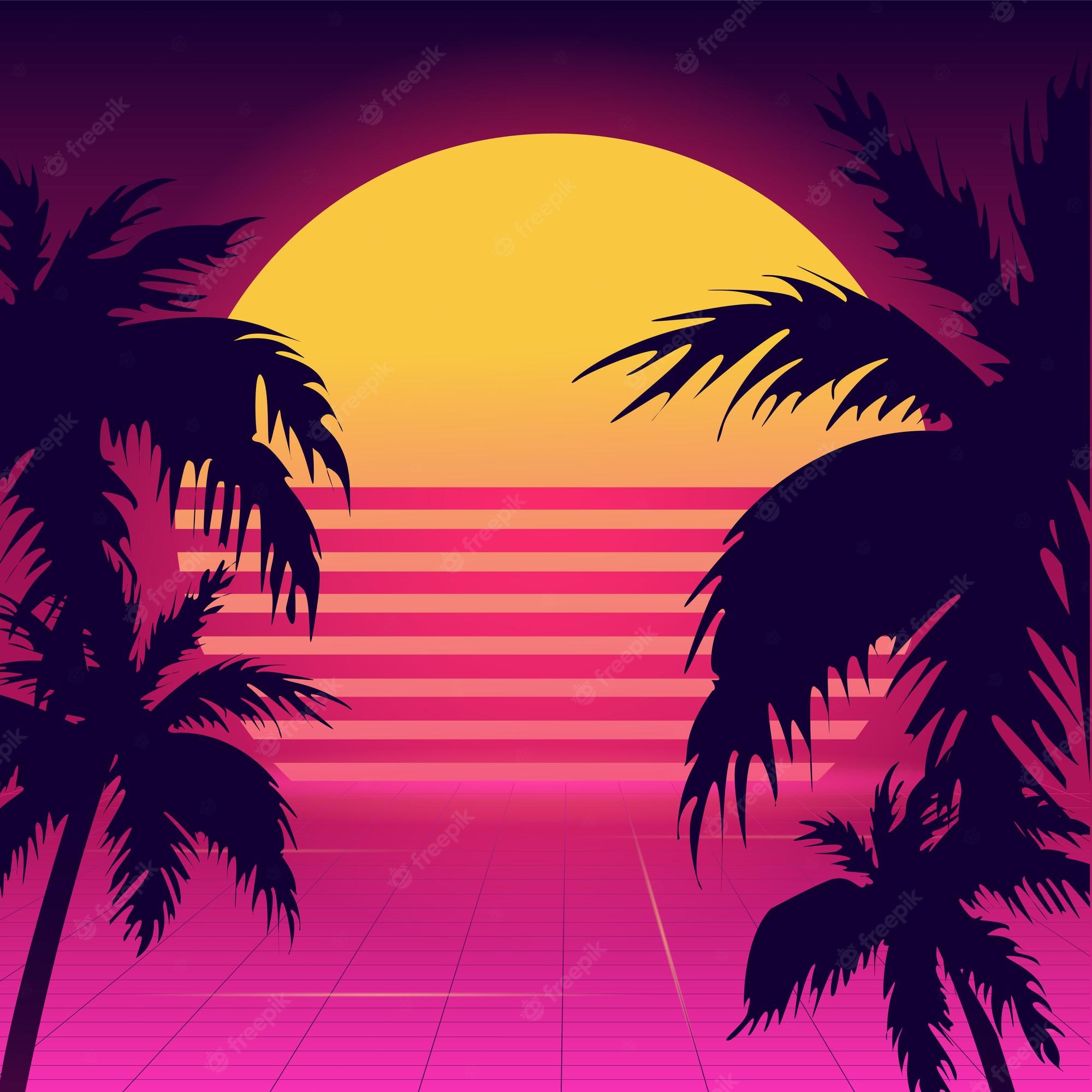 Beach Retro Wave Wallpapers