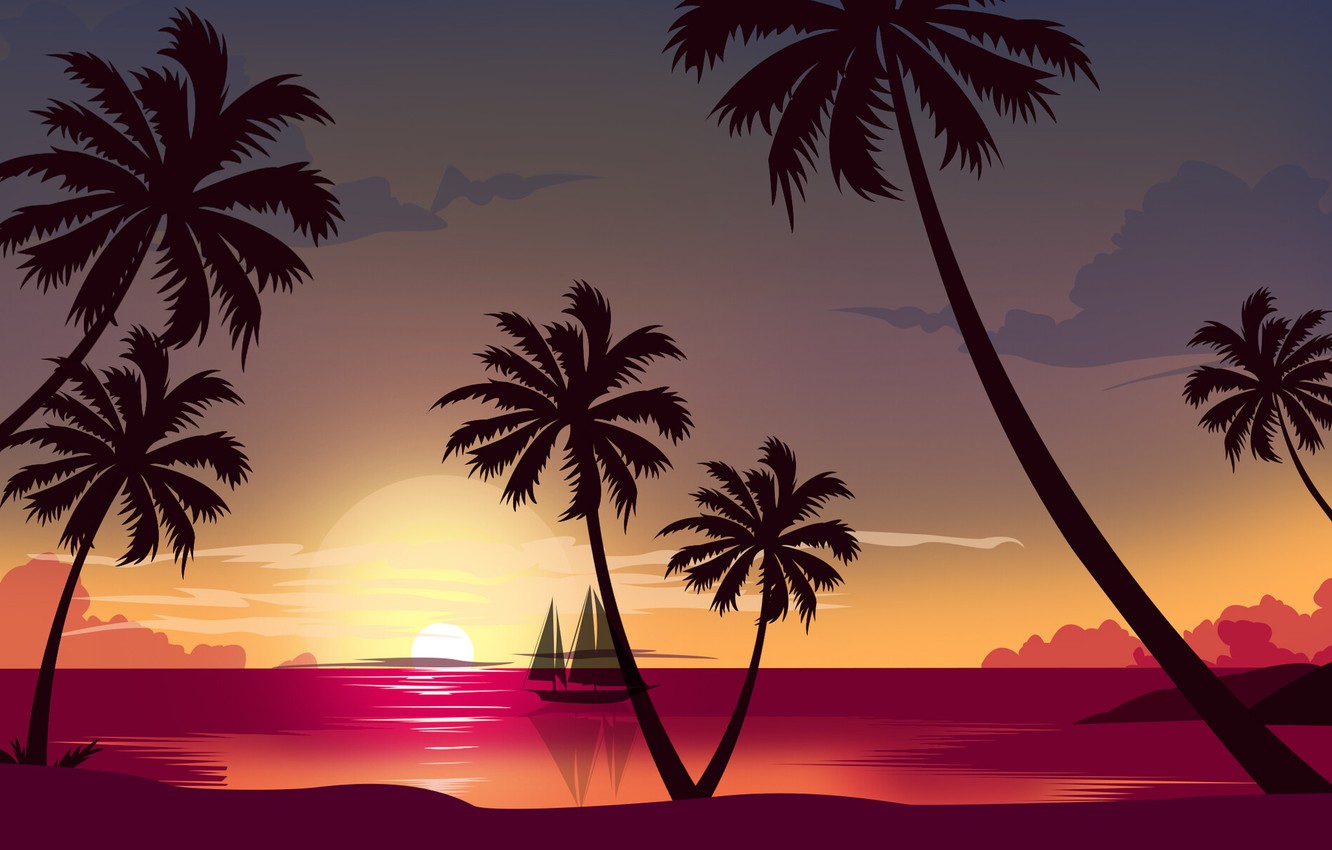 Beach Retro Wave Wallpapers