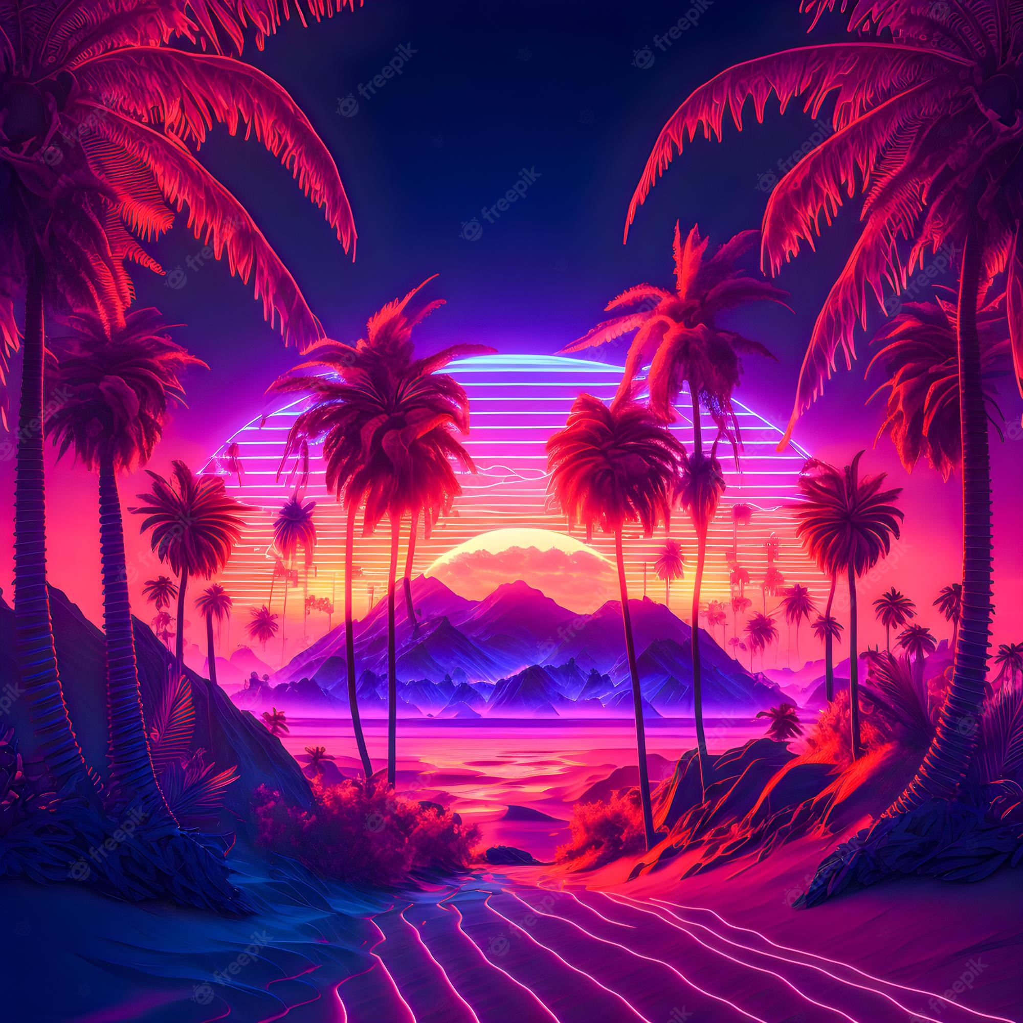 Beach Retro Wave Wallpapers