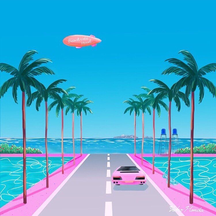 Beach Retro Wave Wallpapers