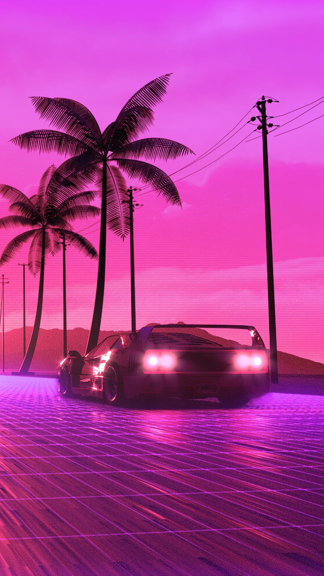 Beach Retro Wave Wallpapers