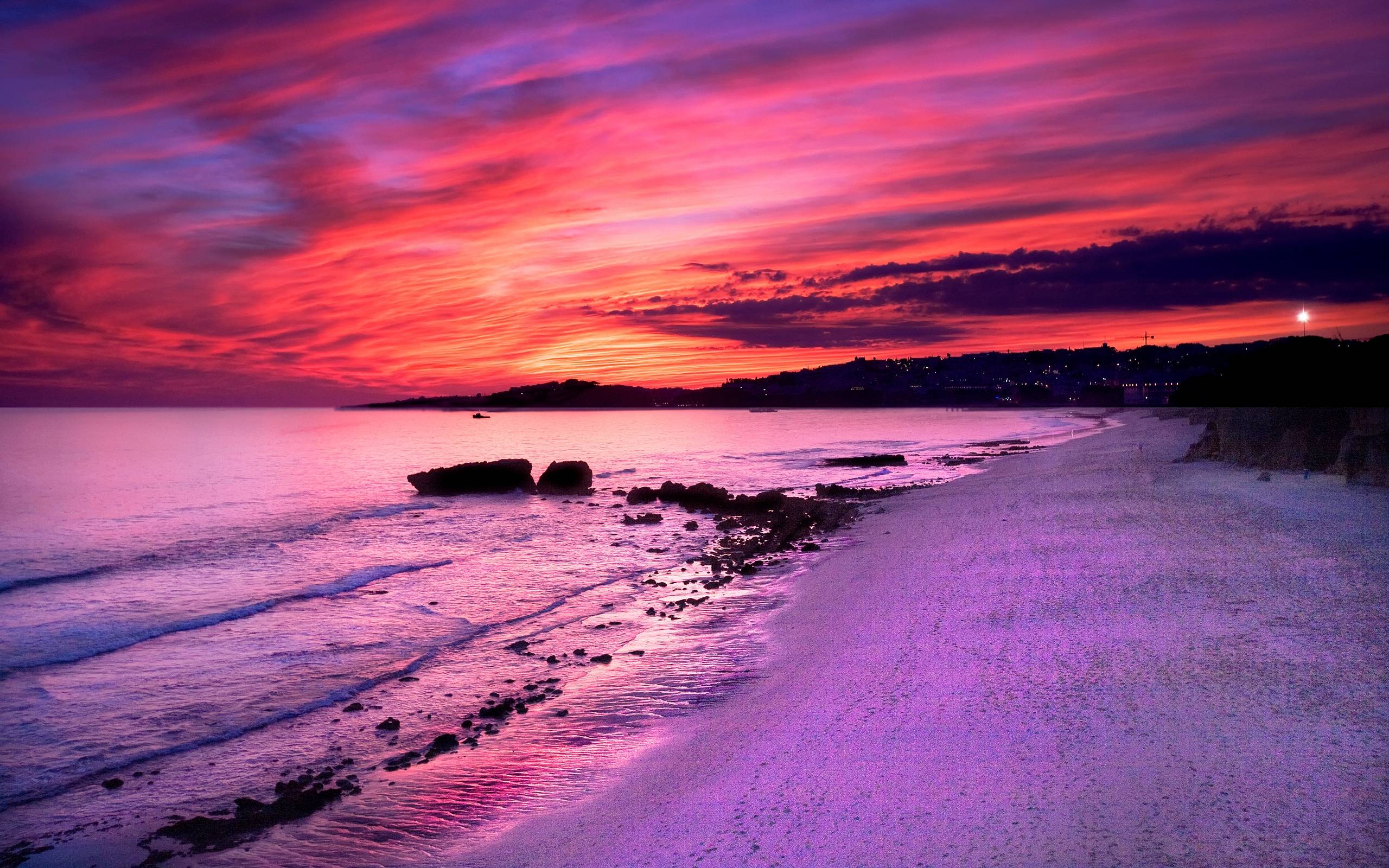 Beach Sunset Purple Wallpapers