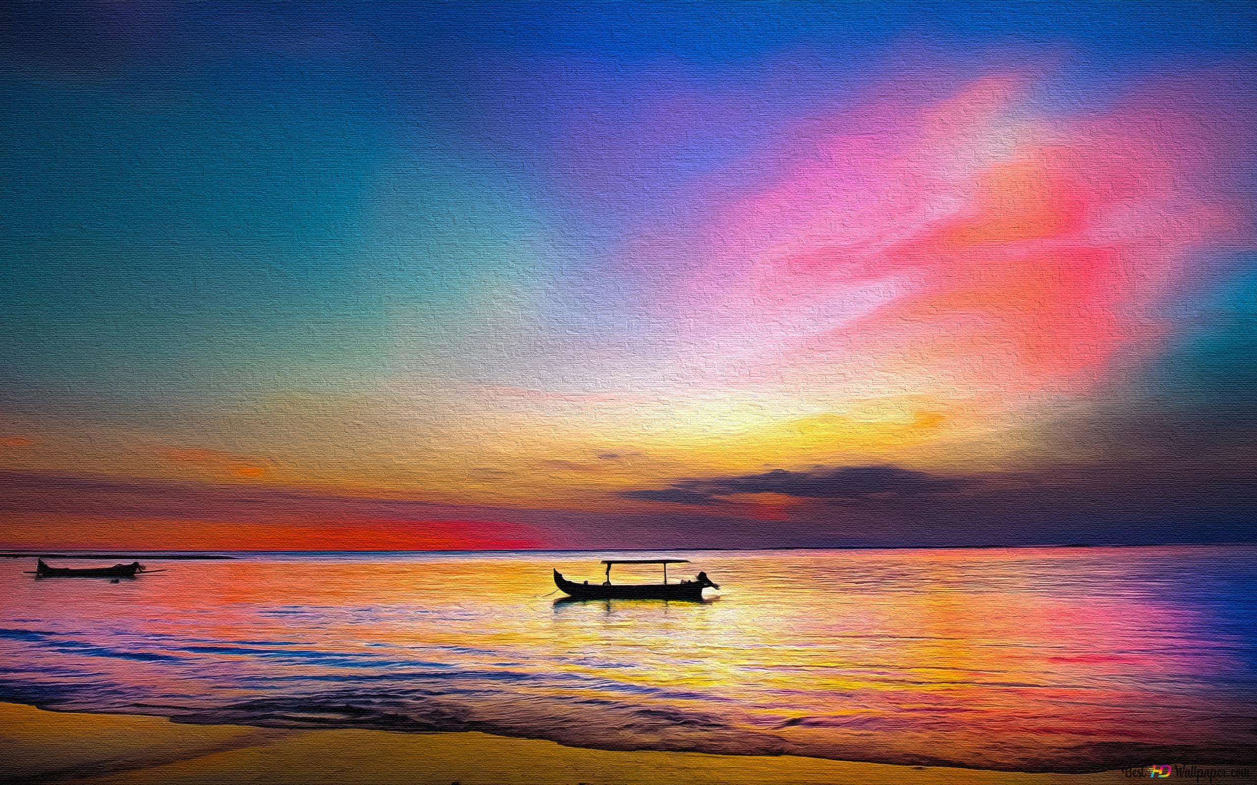 Beach Sunset Rainbow Wallpapers