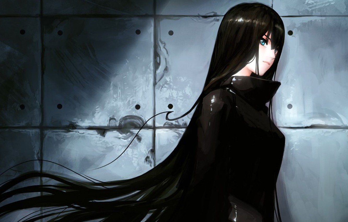 Beautiful Anime Girl Black Wallpapers Wallpapers