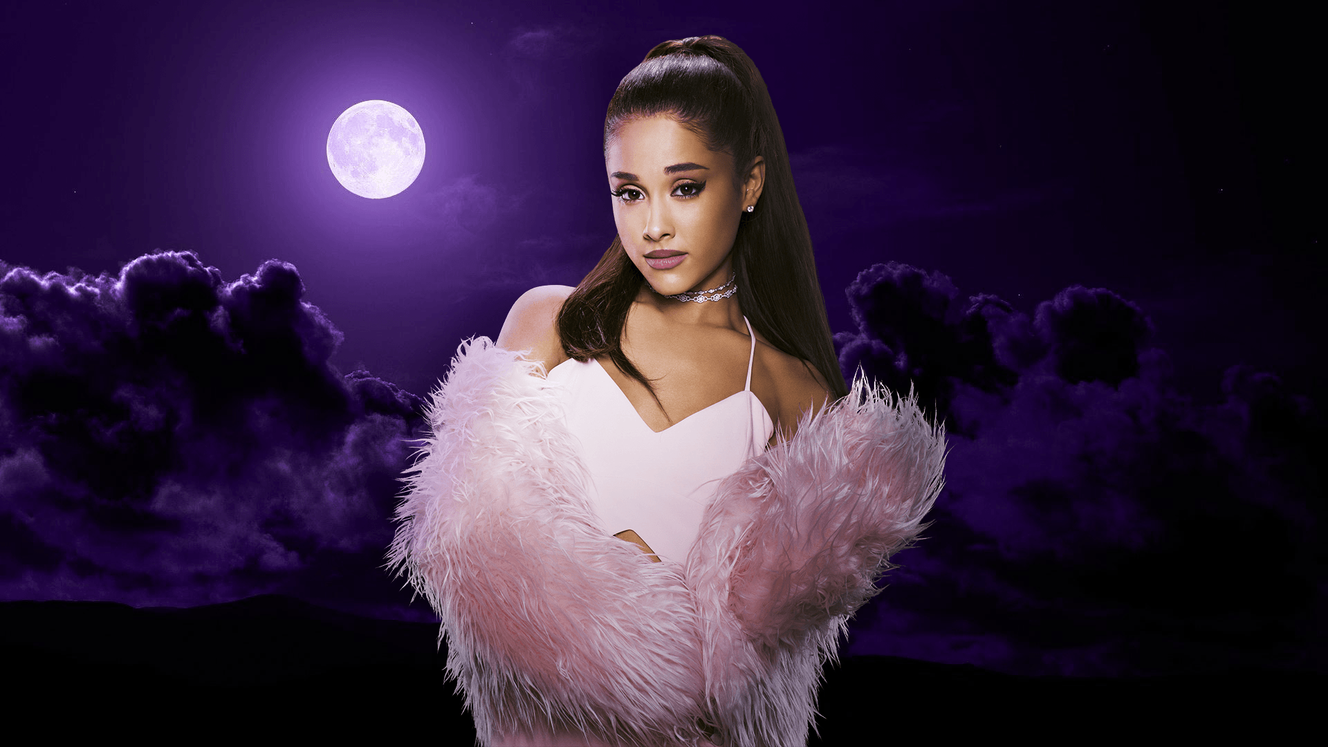 Beautiful Ariana Grande In A Black Dress Wallpapers