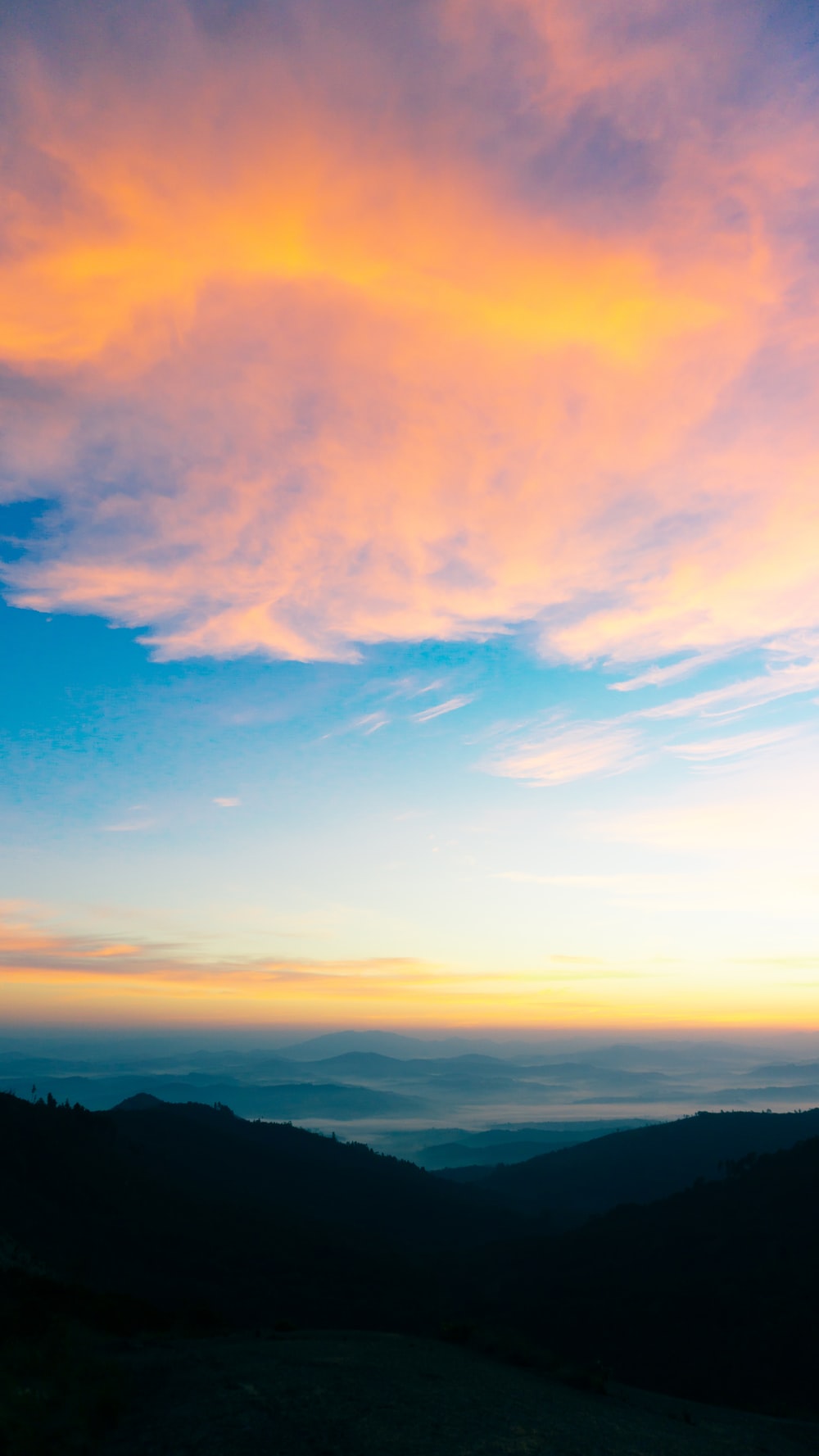 Beautiful Beach Sunset Under Blue Cloudy Sky Wallpapers