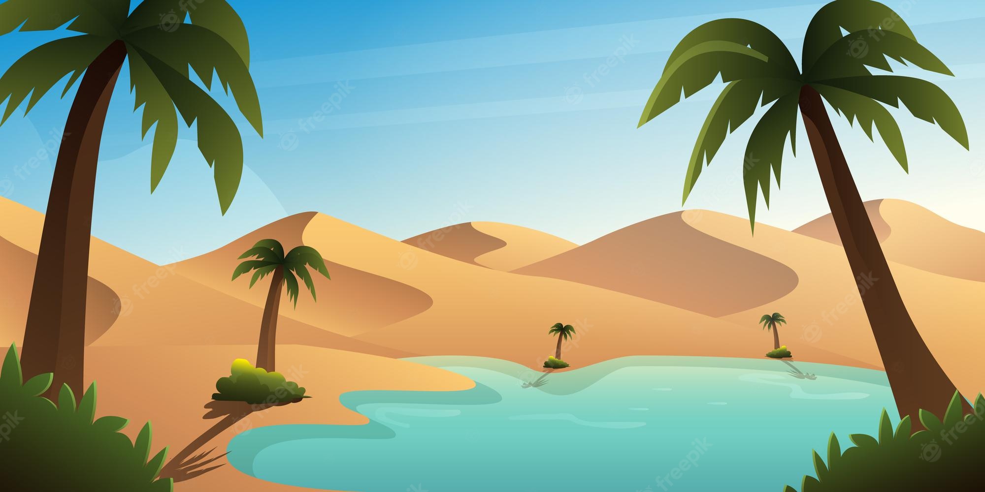 Beautiful Desert Oasis Background