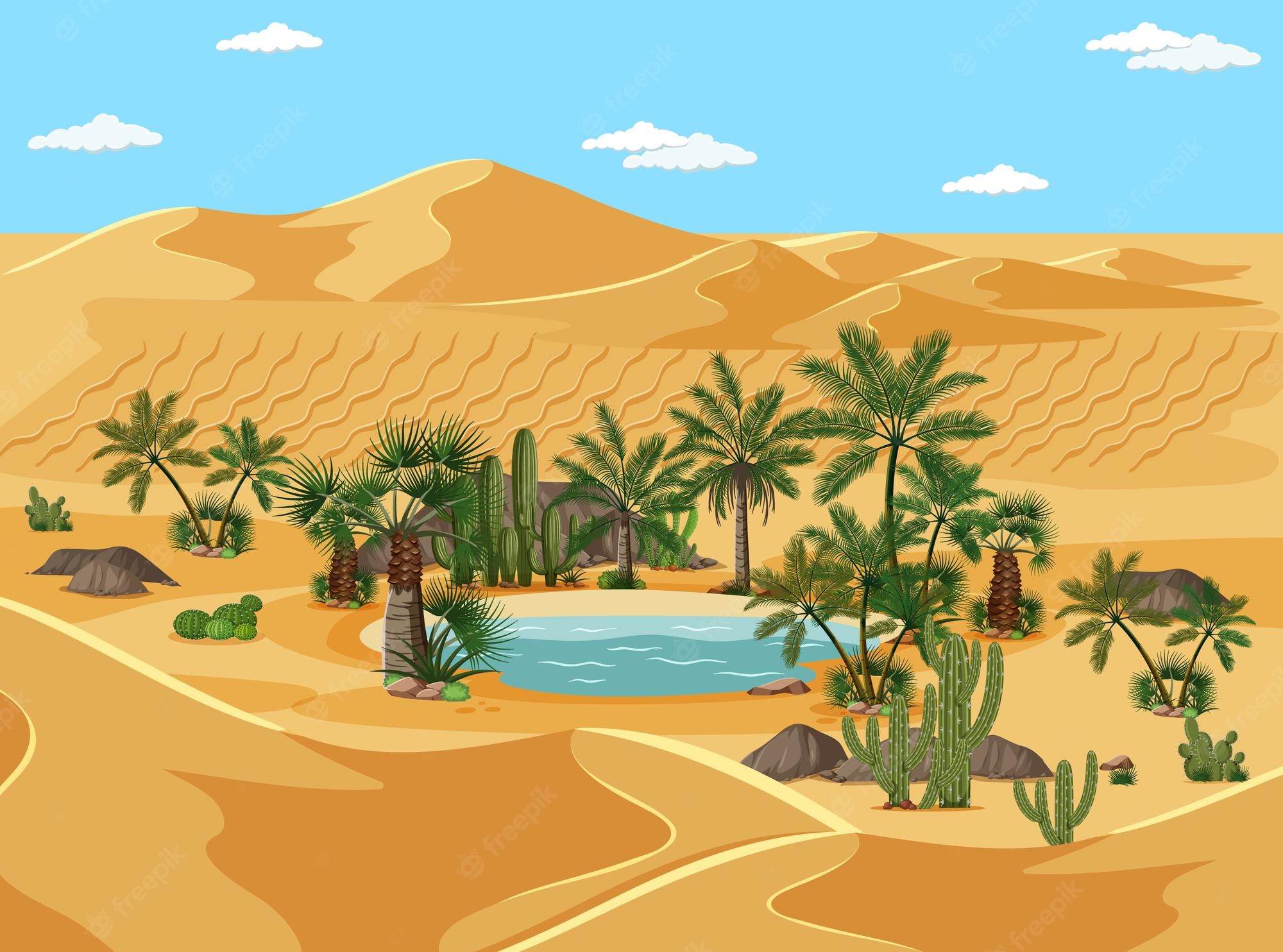 Beautiful Desert Oasis Background