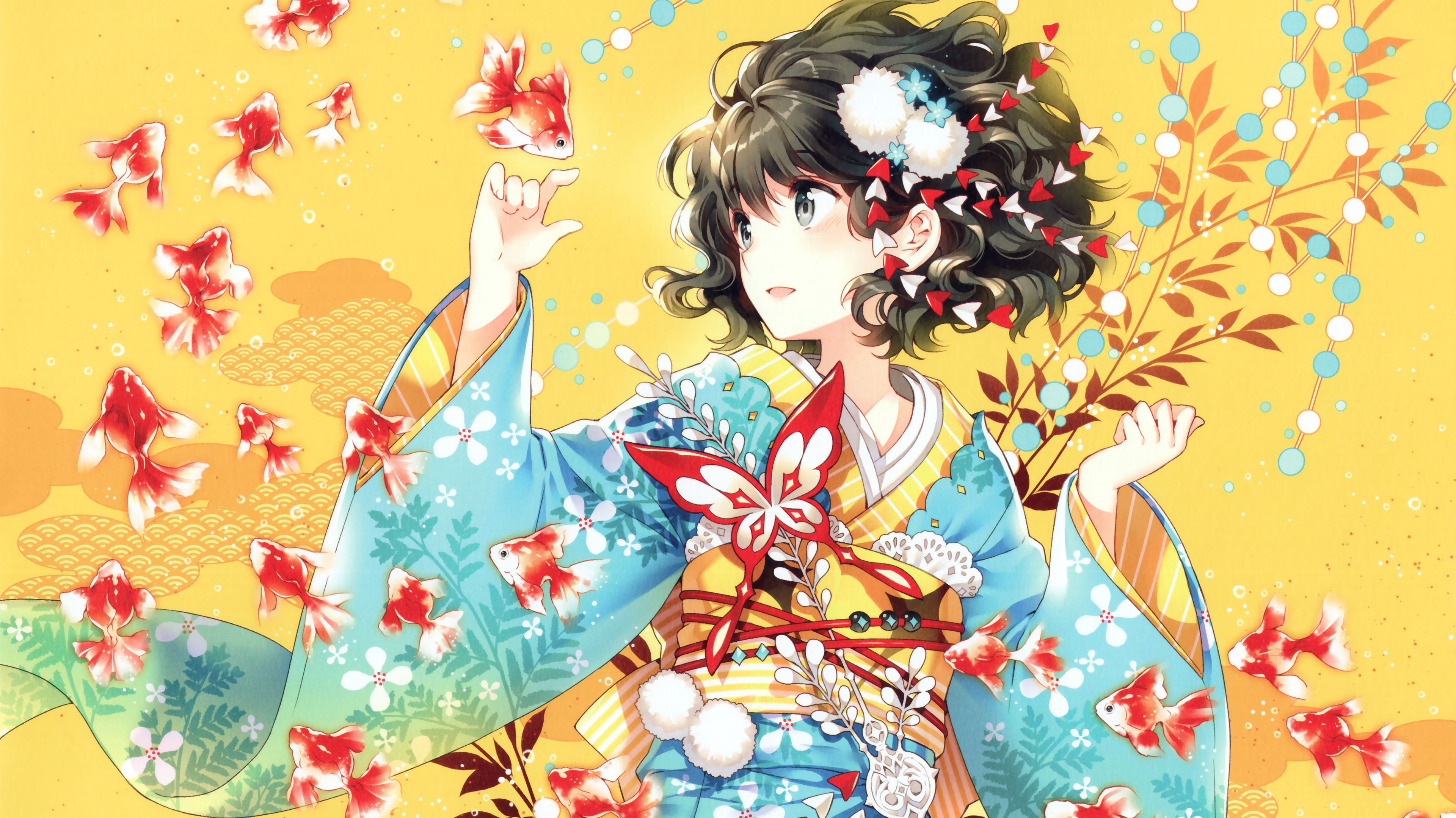 Beautiful Kimono Anime Girl Wallpapers